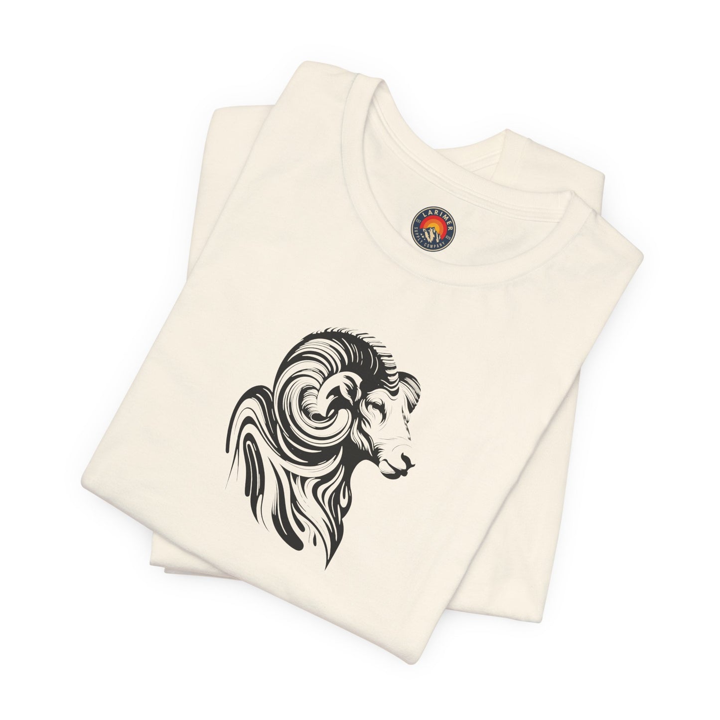 Longhorn Sheep Ram Sketch Line Art T-Shirt – Black Print – Wilderness Graphic Tee | Outdoor Adventure Shirt | Nature Lover Gift | Hiking & Camping Apparel