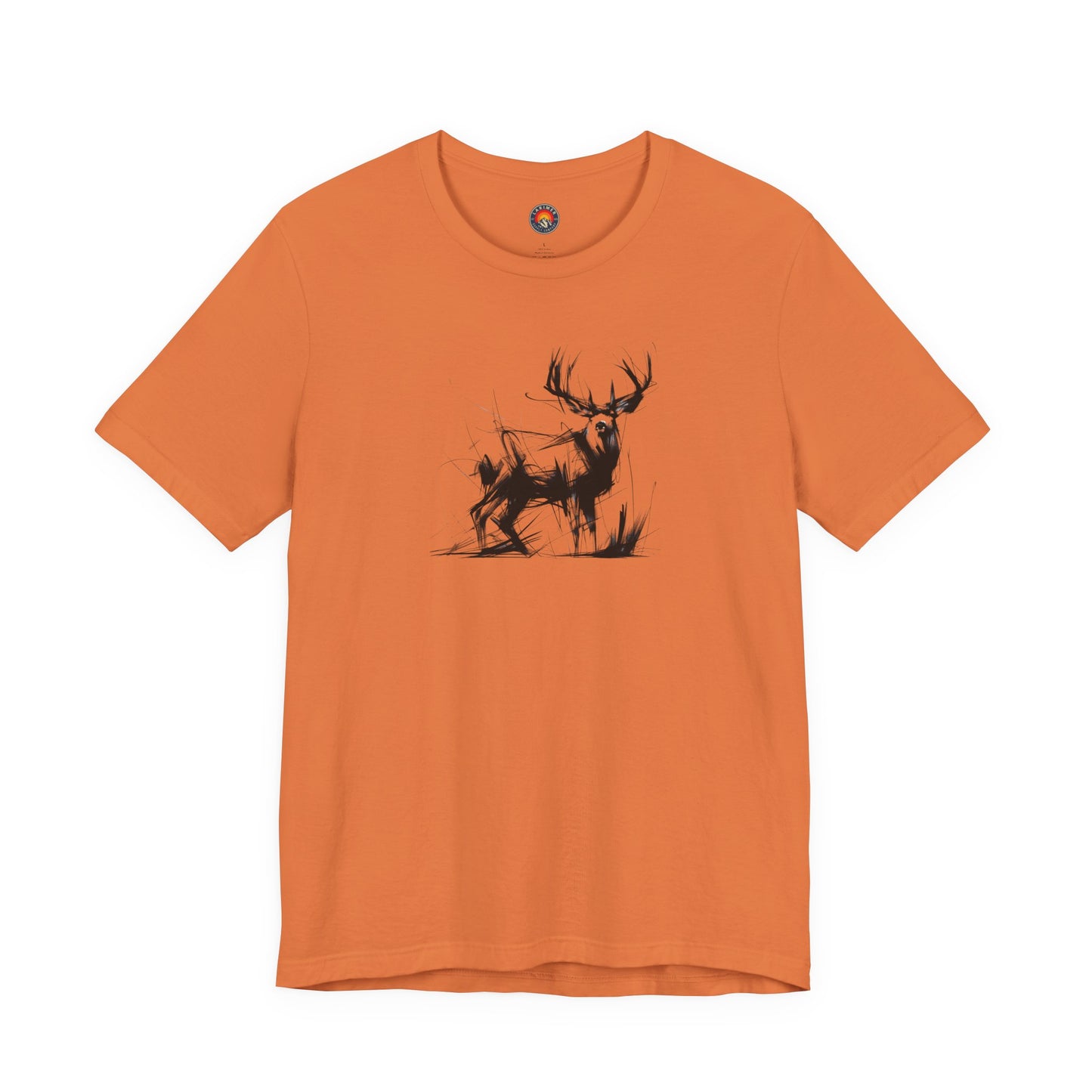 Mule Deer Sketch-Style Line Art T-Shirt –Black Print– Wilderness Graphic Tee | Outdoor Adventure Shirt | Nature Lover Gift | Hiking & Camping Apparel