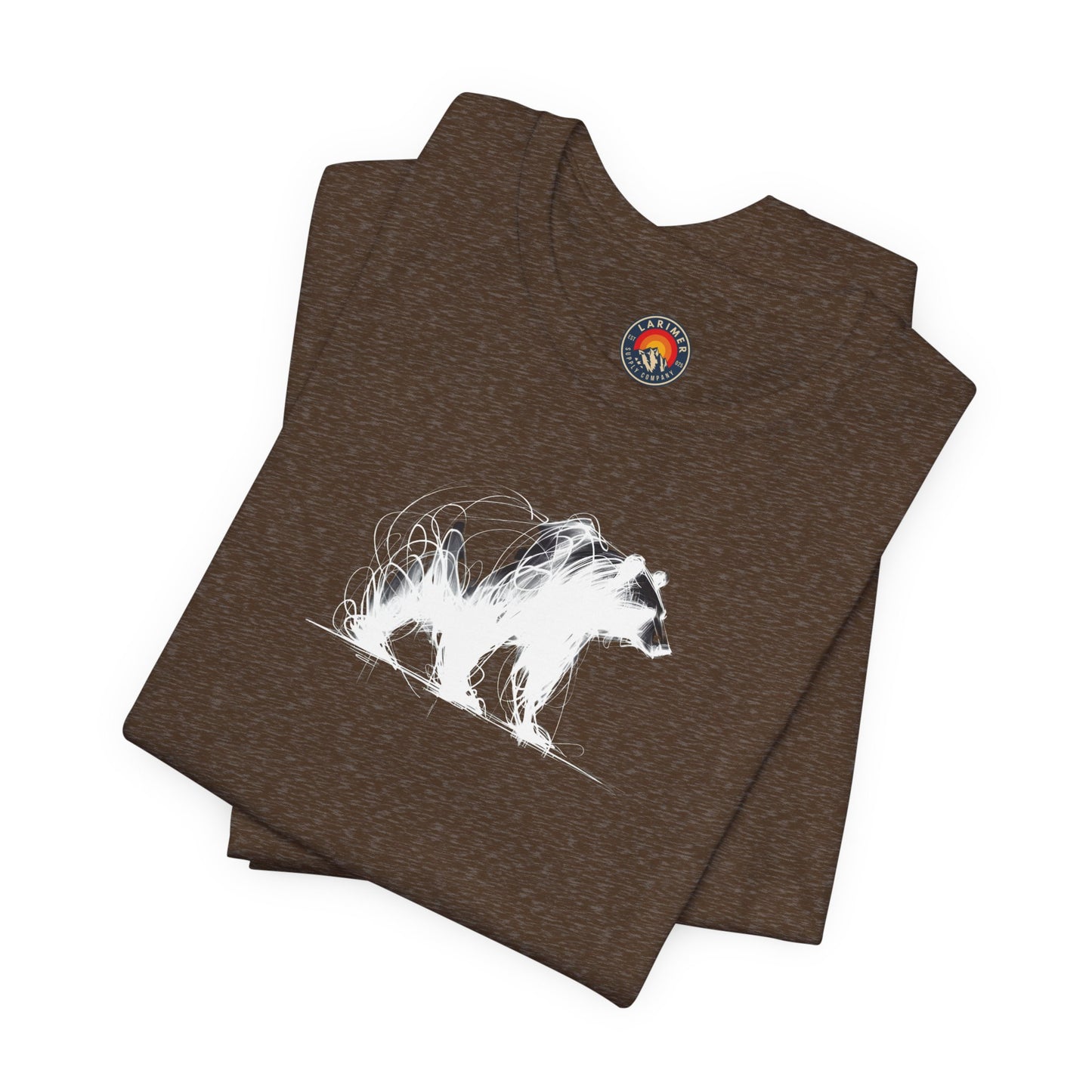 Bear Sketch Line Art T-Shirt – White Print – Wilderness Graphic Tee | Outdoor Adventure Shirt | Nature Lover Gift | Hiking & Camping Apparel