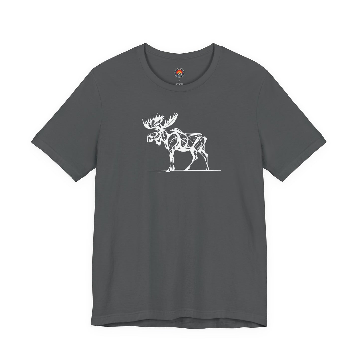 Moose Sketch-Style Line Art T-Shirt –Black Print– Wilderness Graphic Tee | Outdoor Adventure Shirt | Nature Lover Gift | Hiking & Camping Apparel