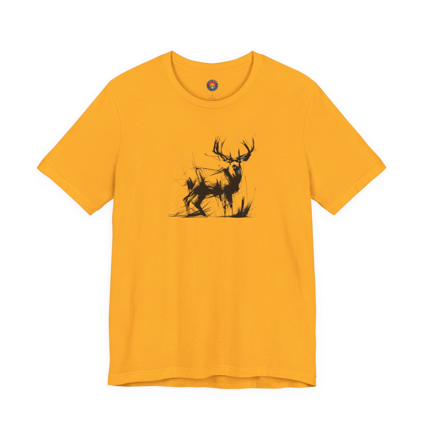 Mule Deer Sketch-Style Line Art T-Shirt –Black Print– Wilderness Graphic Tee | Outdoor Adventure Shirt | Nature Lover Gift | Hiking & Camping Apparel