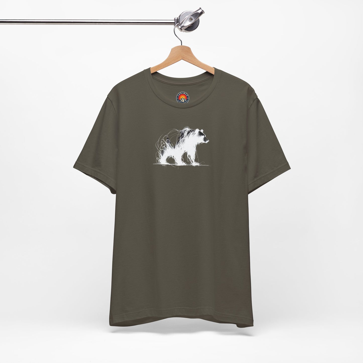 Bear Sketch Line Art T-Shirt – White Print – Wilderness Graphic Tee | Outdoor Adventure Shirt | Nature Lover Gift | Hiking & Camping Apparel