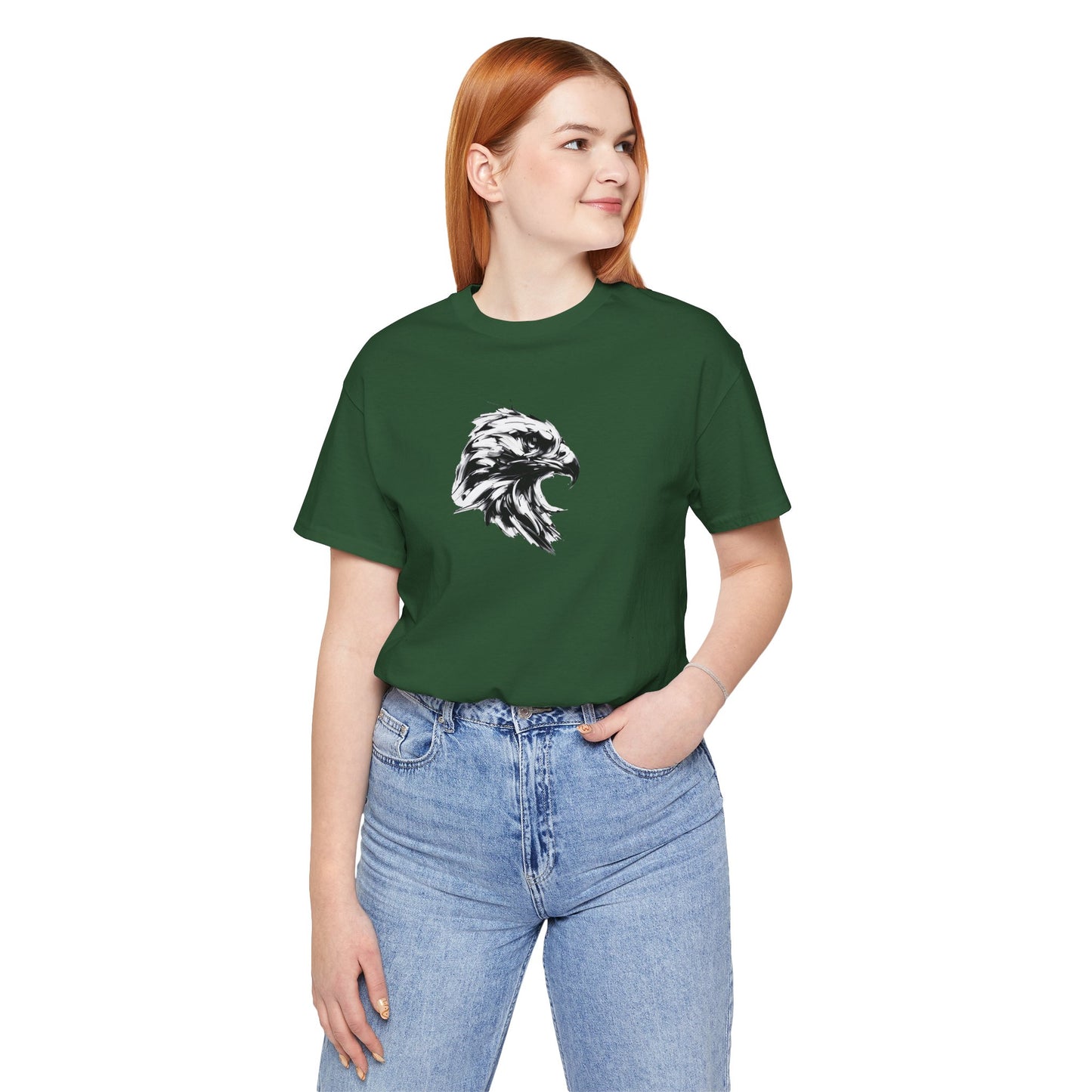 Golden Eagle Head Sketch-Style Line Art T-Shirt –Black Print– Wilderness Graphic Tee | Outdoor Adventure Shirt | Nature Lover Gift | Hiking & Camping Apparel