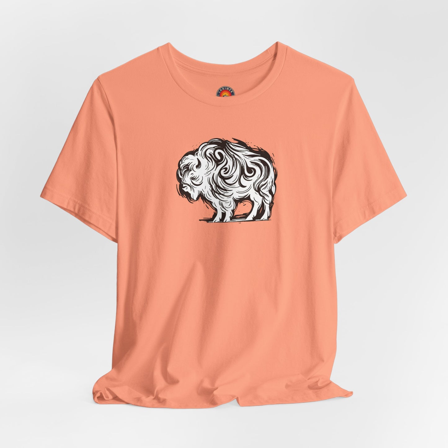 Buffalo Sketch Line Art T-Shirt –Black Print– Wilderness Graphic Tee | Outdoor Adventure Shirt | Nature Lover Gift | Hiking & Camping Apparel