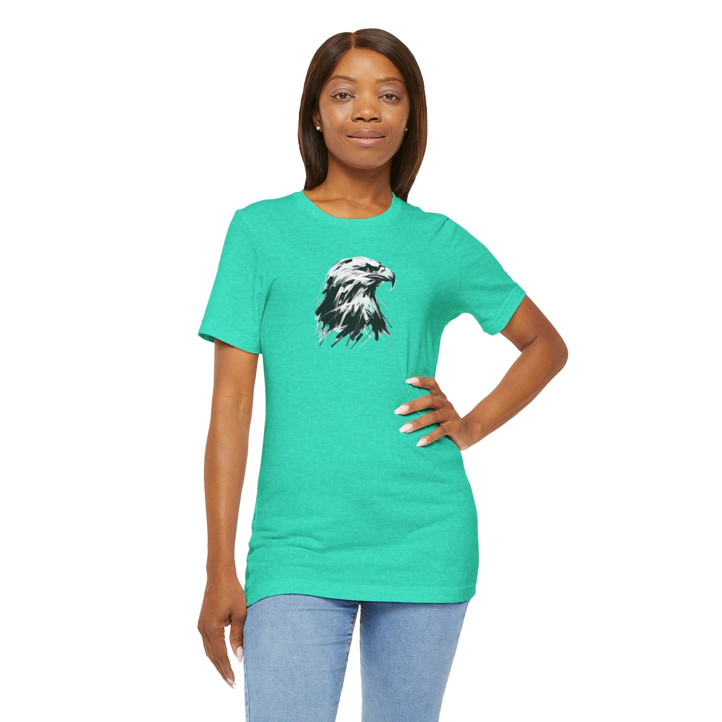 Bald Eagle Head Sketch-Style Line Art T-Shirt –Black Print– Wilderness Graphic Tee | Outdoor Adventure Shirt | Nature Lover Gift | Hiking & Camping Apparel