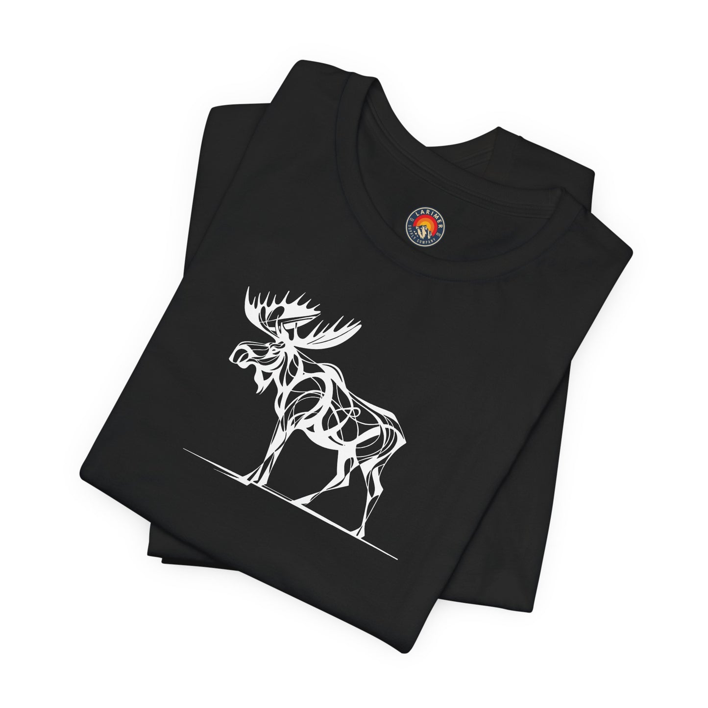 Moose Sketch-Style Line Art T-Shirt –Black Print– Wilderness Graphic Tee | Outdoor Adventure Shirt | Nature Lover Gift | Hiking & Camping Apparel