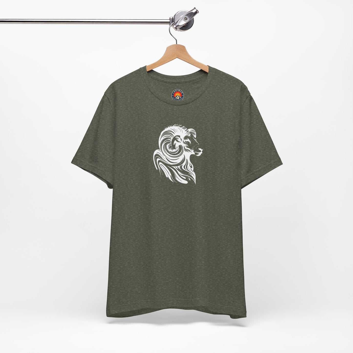 Longhorn Sheep Ram Sketch Line Art T-Shirt – White Print – Wilderness Graphic Tee | Outdoor Adventure Shirt | Nature Lover Gift | Hiking & Camping Apparel
