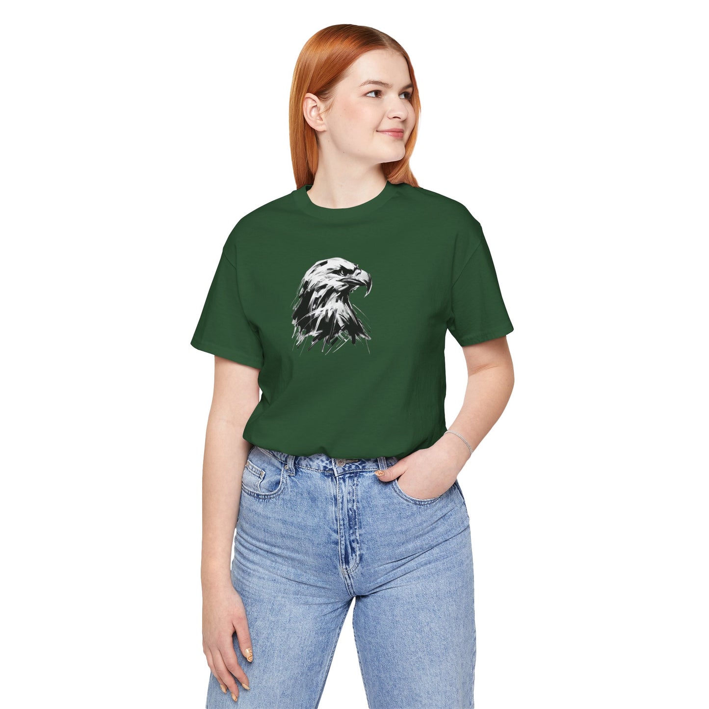 Bald Eagle Head Sketch-Style Line Art T-Shirt –Black Print– Wilderness Graphic Tee | Outdoor Adventure Shirt | Nature Lover Gift | Hiking & Camping Apparel
