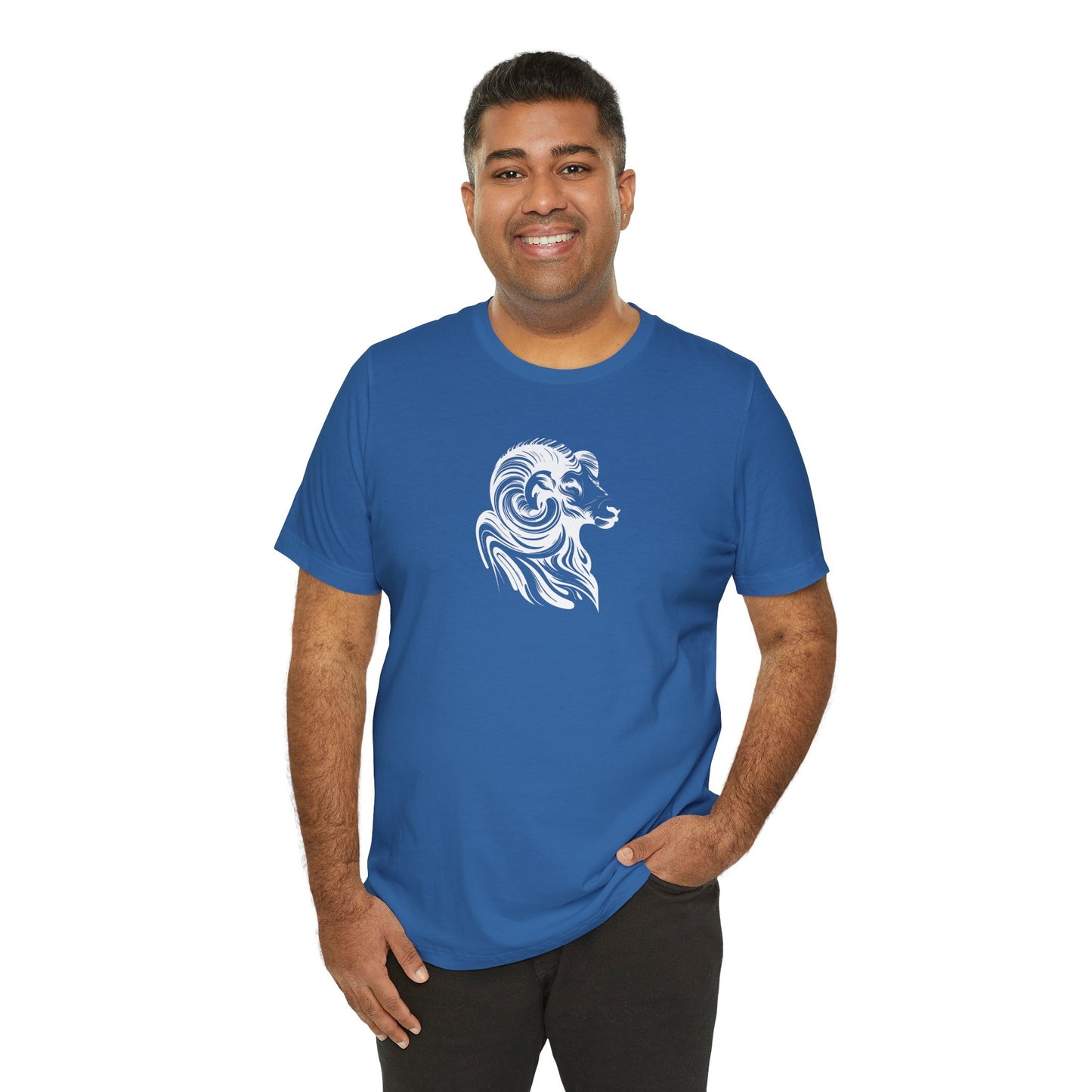 Longhorn Sheep Ram Sketch Line Art T-Shirt – White Print – Wilderness Graphic Tee | Outdoor Adventure Shirt | Nature Lover Gift | Hiking & Camping Apparel