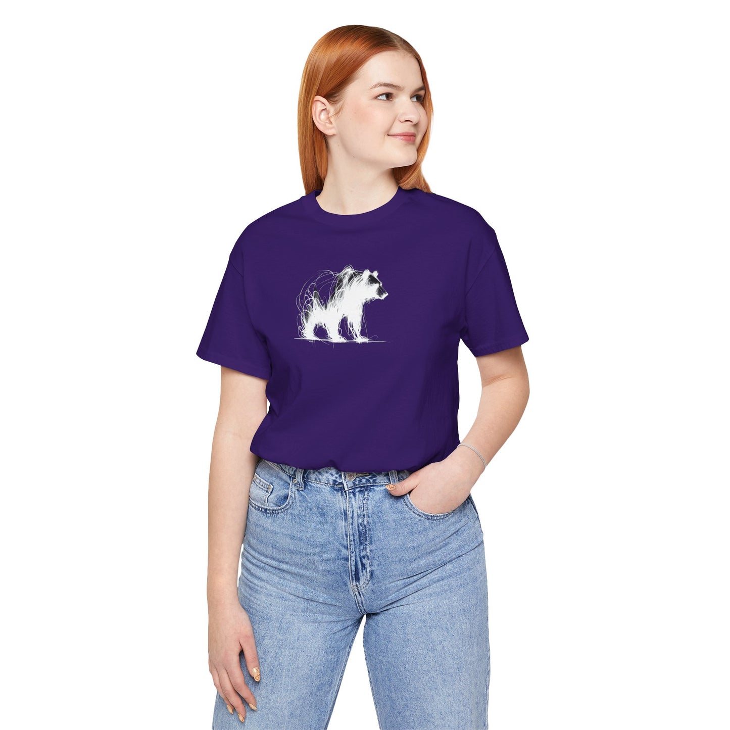 Bear Sketch Line Art T-Shirt – White Print – Wilderness Graphic Tee | Outdoor Adventure Shirt | Nature Lover Gift | Hiking & Camping Apparel