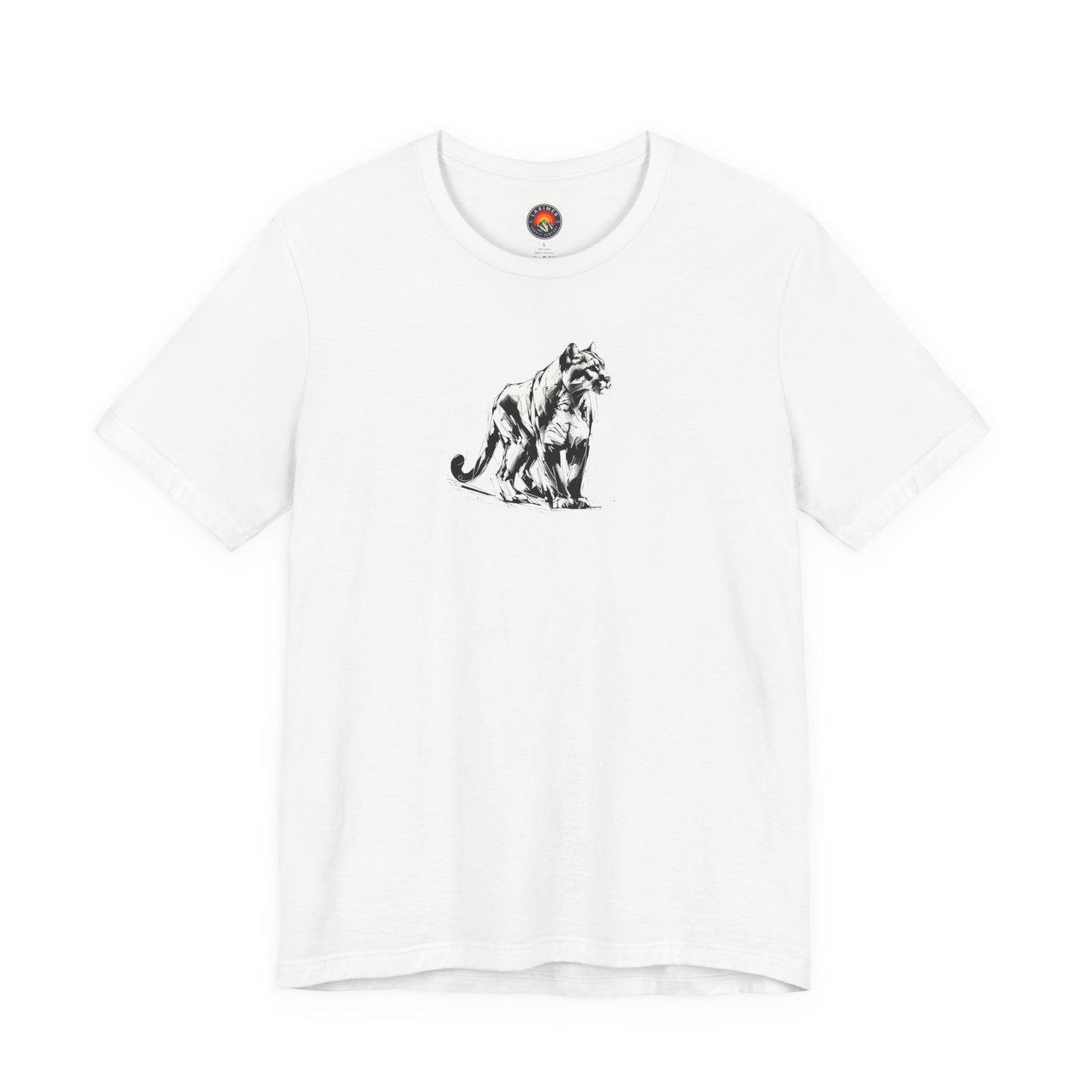 Mountain Lion Sketch Line Art T-Shirt – Black Print – Wilderness Graphic Tee | Outdoor Adventure Shirt | Nature Lover Gift | Hiking & Camping Apparel