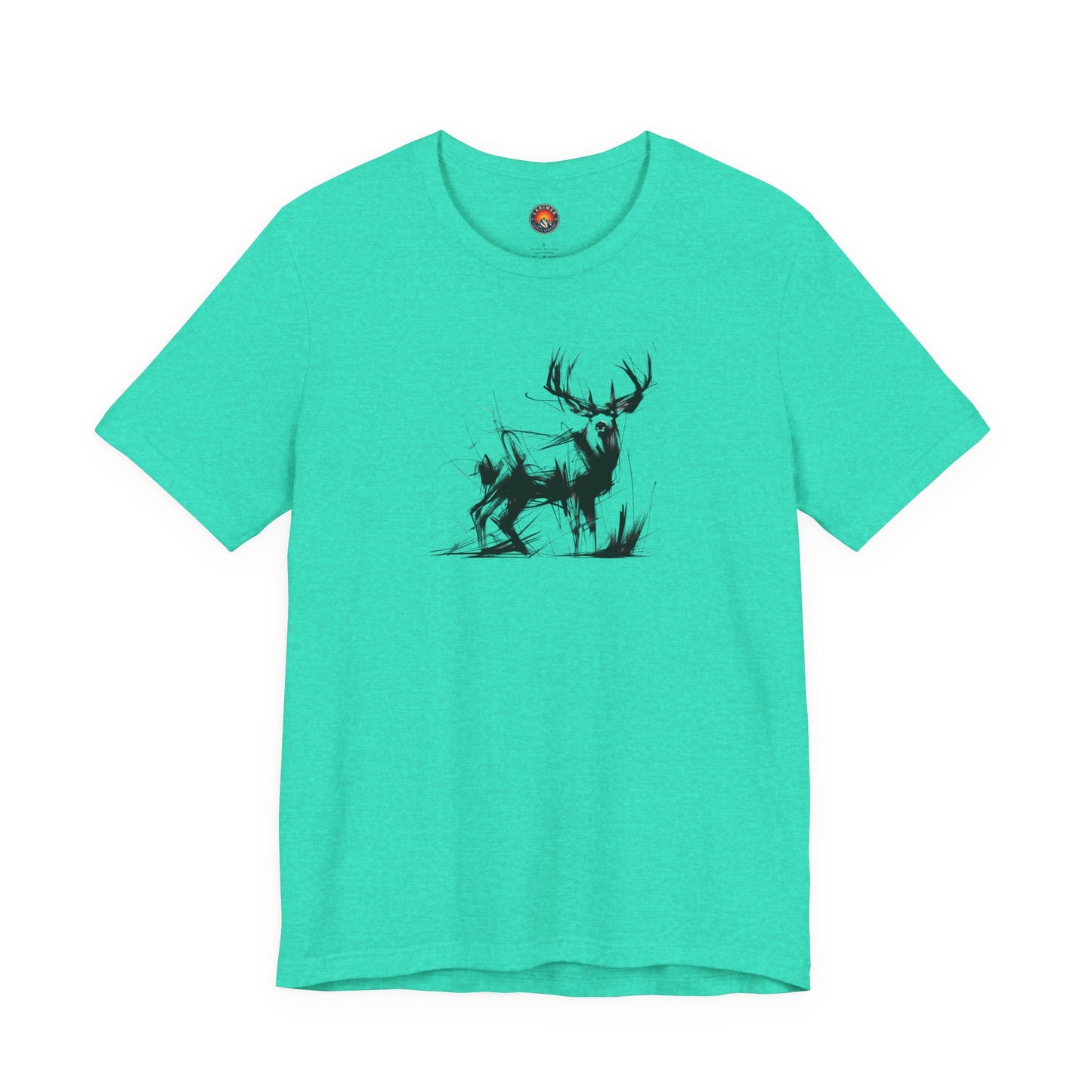 Mule Deer Sketch-Style Line Art T-Shirt –Black Print– Wilderness Graphic Tee | Outdoor Adventure Shirt | Nature Lover Gift | Hiking & Camping Apparel