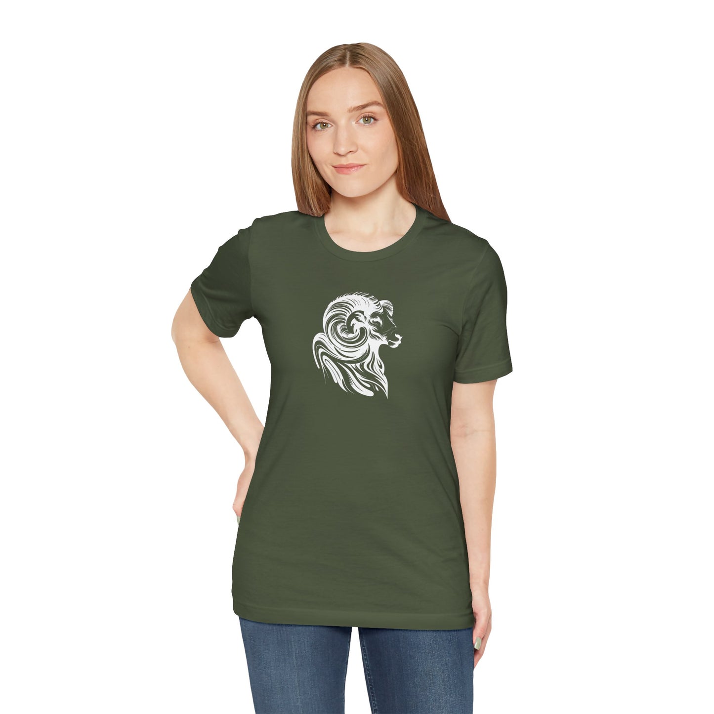 Longhorn Sheep Ram Sketch Line Art T-Shirt – White Print – Wilderness Graphic Tee | Outdoor Adventure Shirt | Nature Lover Gift | Hiking & Camping Apparel