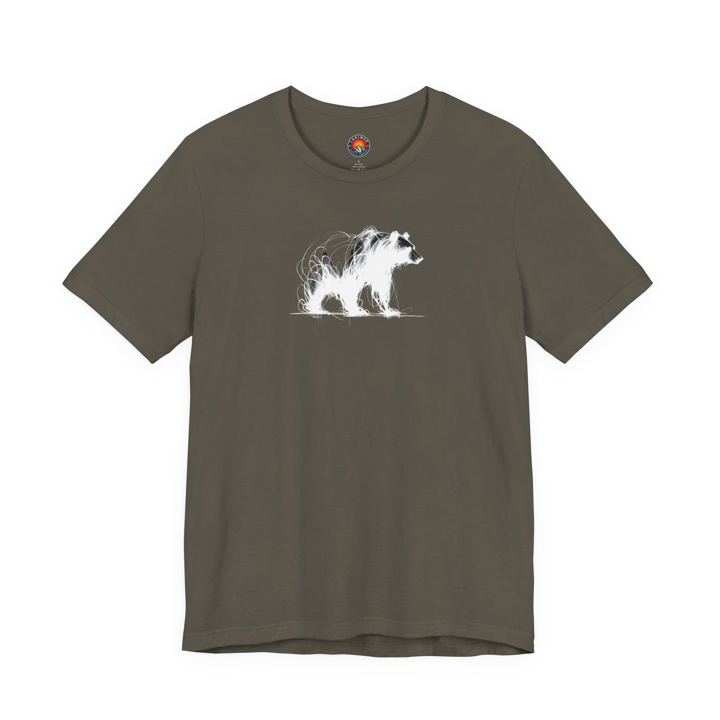 Bear Sketch Line Art T-Shirt – White Print – Wilderness Graphic Tee | Outdoor Adventure Shirt | Nature Lover Gift | Hiking & Camping Apparel