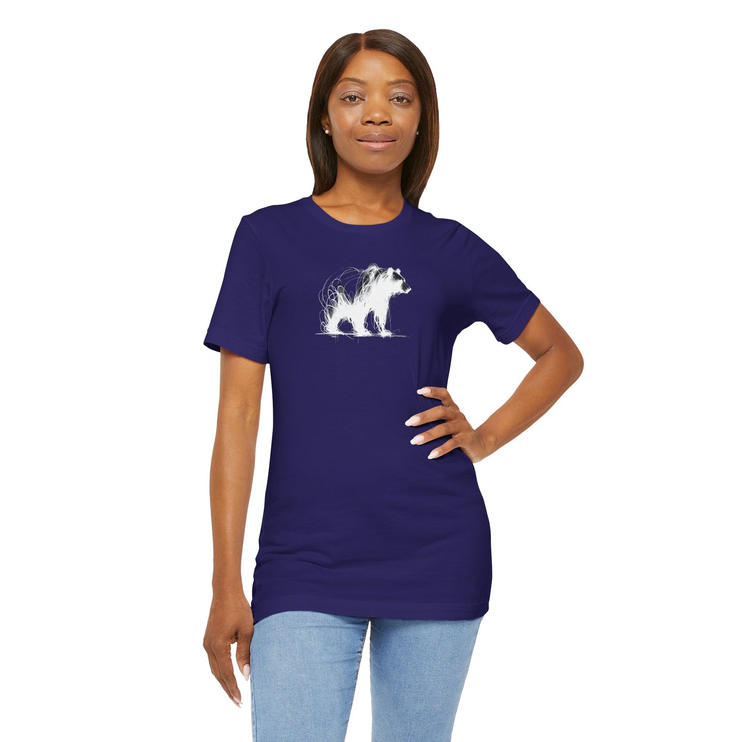 Bear Sketch Line Art T-Shirt – White Print – Wilderness Graphic Tee | Outdoor Adventure Shirt | Nature Lover Gift | Hiking & Camping Apparel