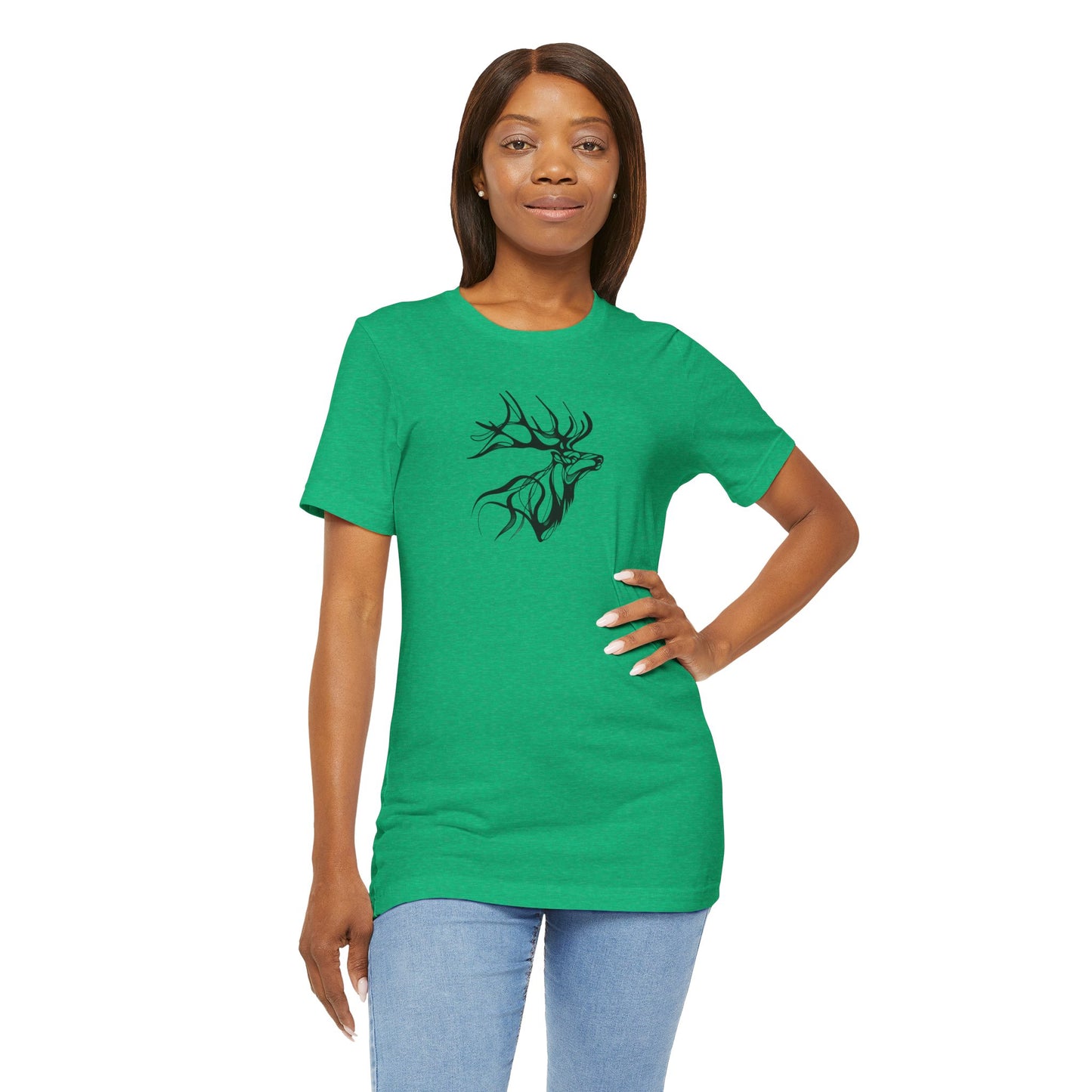 Elk Sketch Line Art T-Shirt – Black Print – Wilderness Graphic Tee | Outdoor Adventure Shirt | Nature Lover Gift | Hiking & Camping Apparel