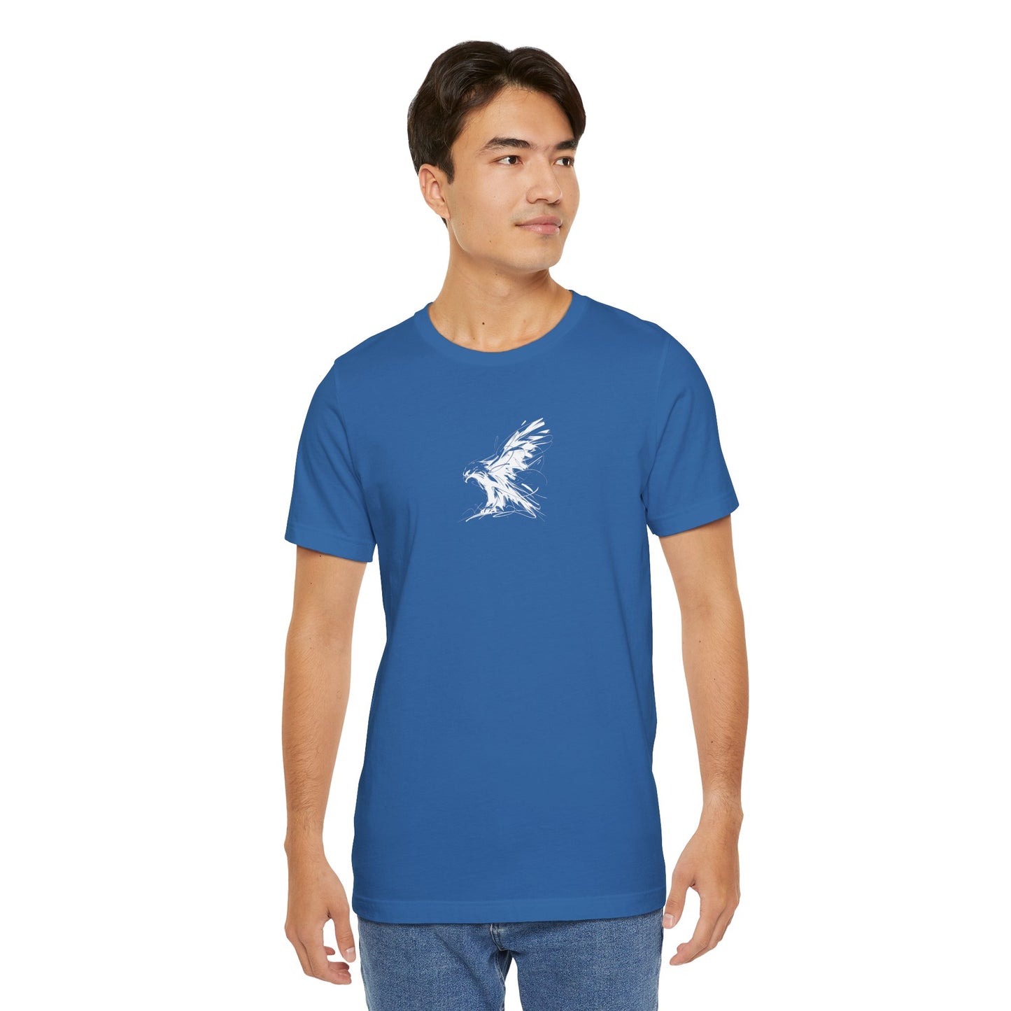 Flying Eagle Sketch Line Art T-Shirt –White Print– Wilderness Graphic Tee | Outdoor Adventure Shirt | Nature Lover Gift | Hiking & Camping Apparel