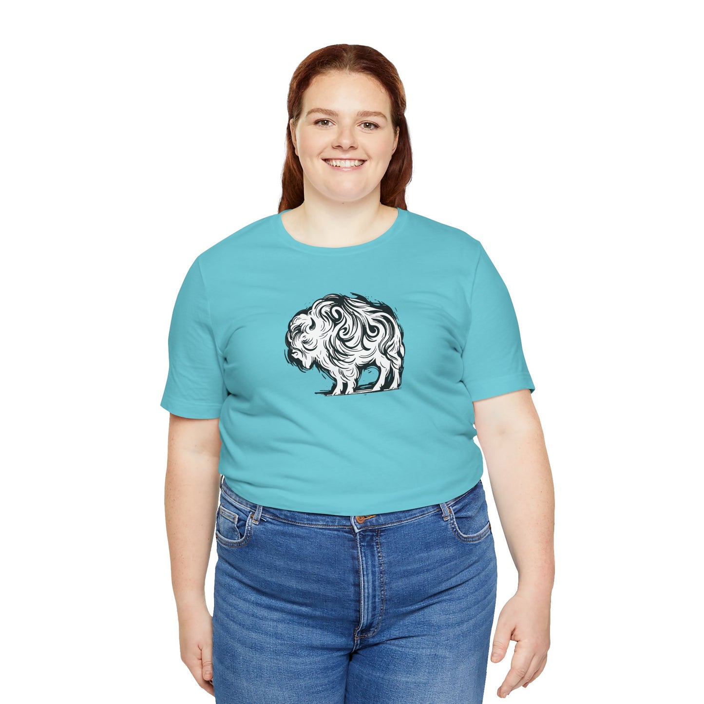 Buffalo Sketch Line Art T-Shirt –Black Print– Wilderness Graphic Tee | Outdoor Adventure Shirt | Nature Lover Gift | Hiking & Camping Apparel