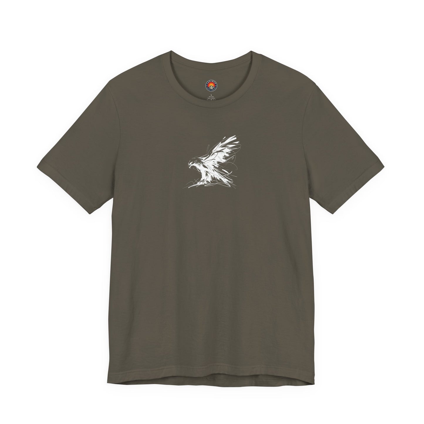 Flying Eagle Sketch Line Art T-Shirt –White Print– Wilderness Graphic Tee | Outdoor Adventure Shirt | Nature Lover Gift | Hiking & Camping Apparel