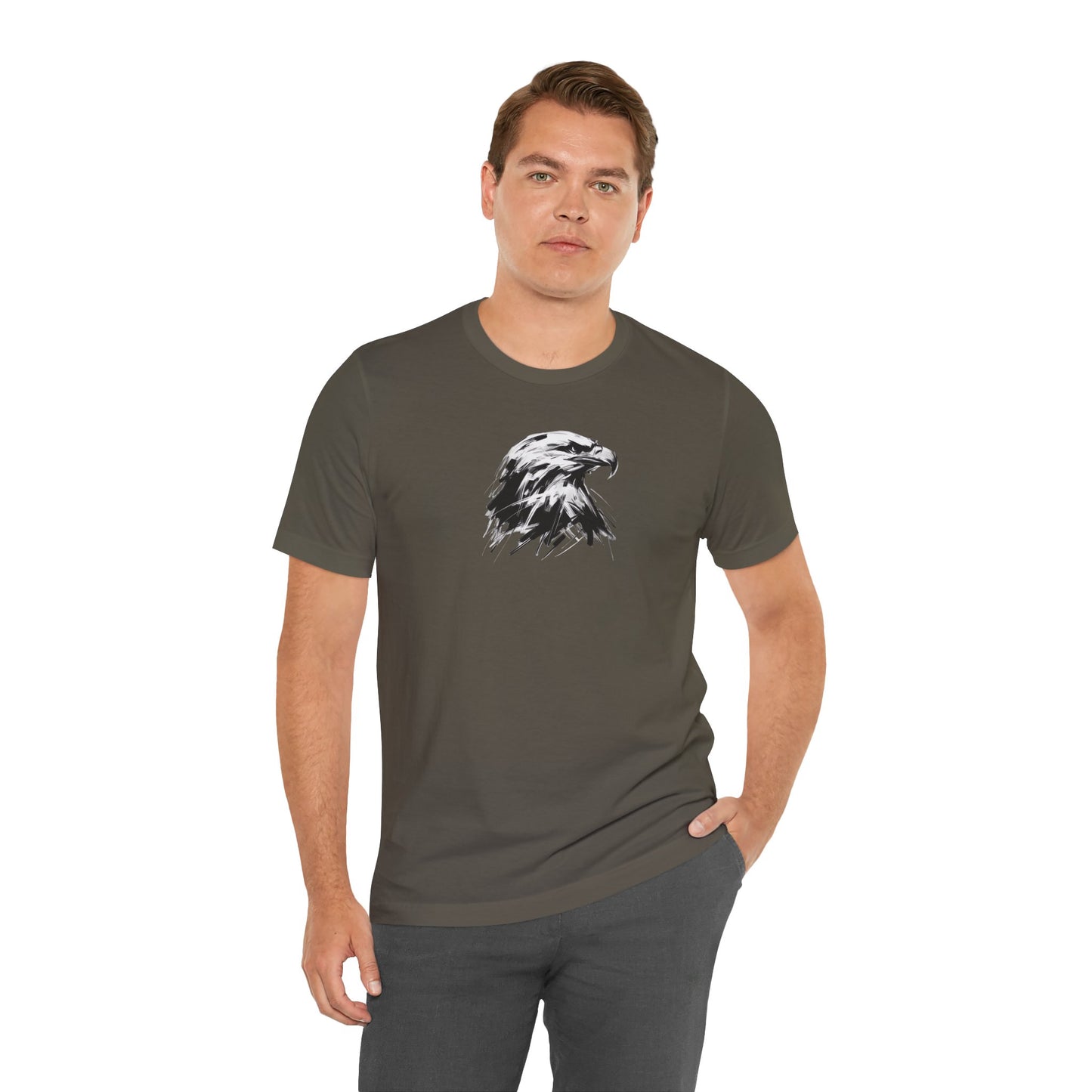 Bald Eagle Head Sketch-Style Line Art T-Shirt –Black Print– Wilderness Graphic Tee | Outdoor Adventure Shirt | Nature Lover Gift | Hiking & Camping Apparel