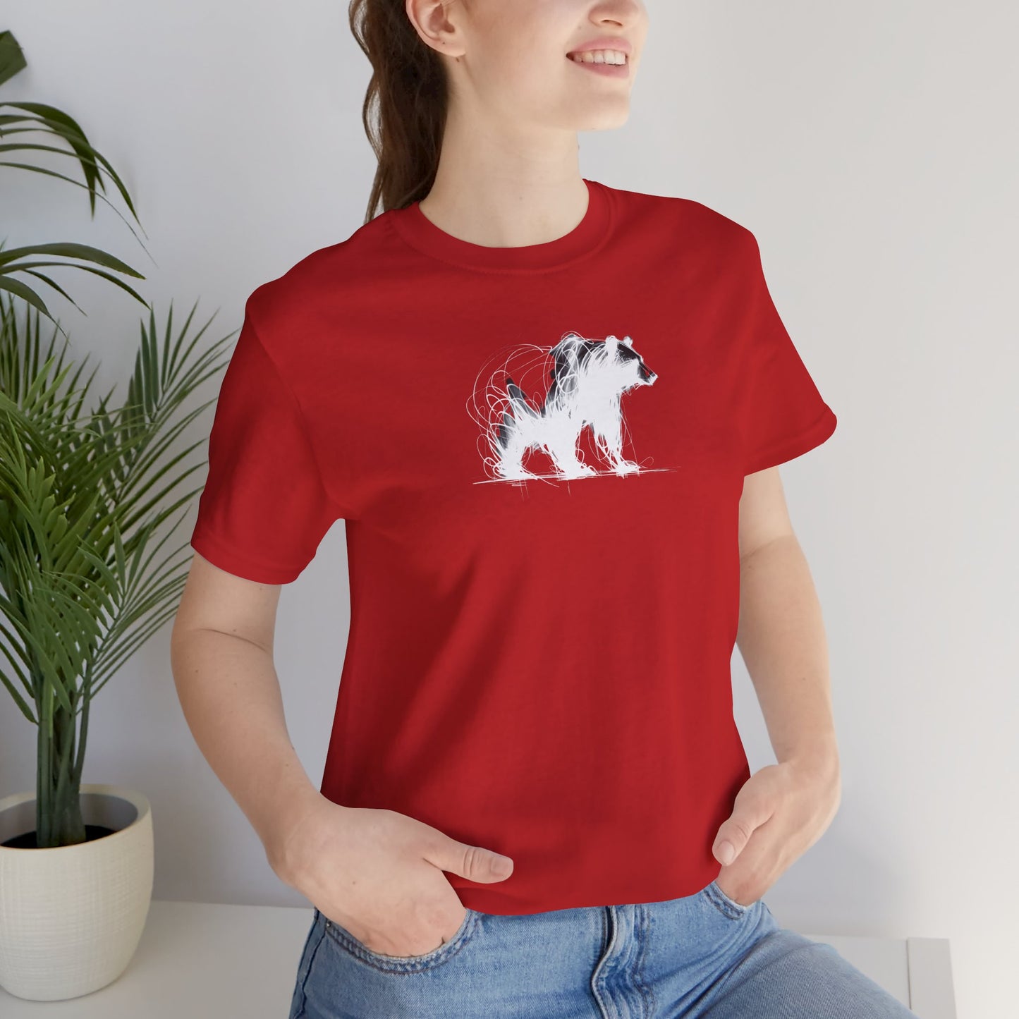 Bear Sketch Line Art T-Shirt – White Print – Wilderness Graphic Tee | Outdoor Adventure Shirt | Nature Lover Gift | Hiking & Camping Apparel