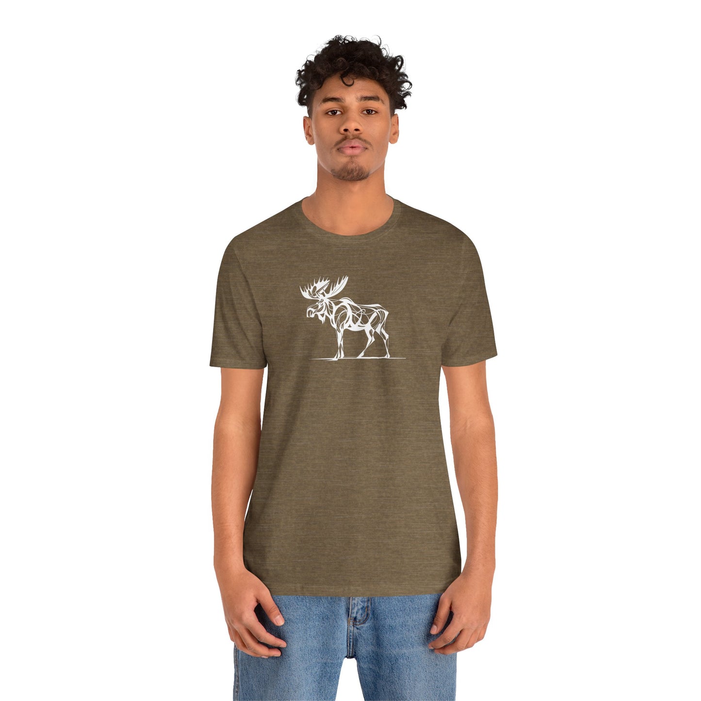 Moose Sketch-Style Line Art T-Shirt –Black Print– Wilderness Graphic Tee | Outdoor Adventure Shirt | Nature Lover Gift | Hiking & Camping Apparel