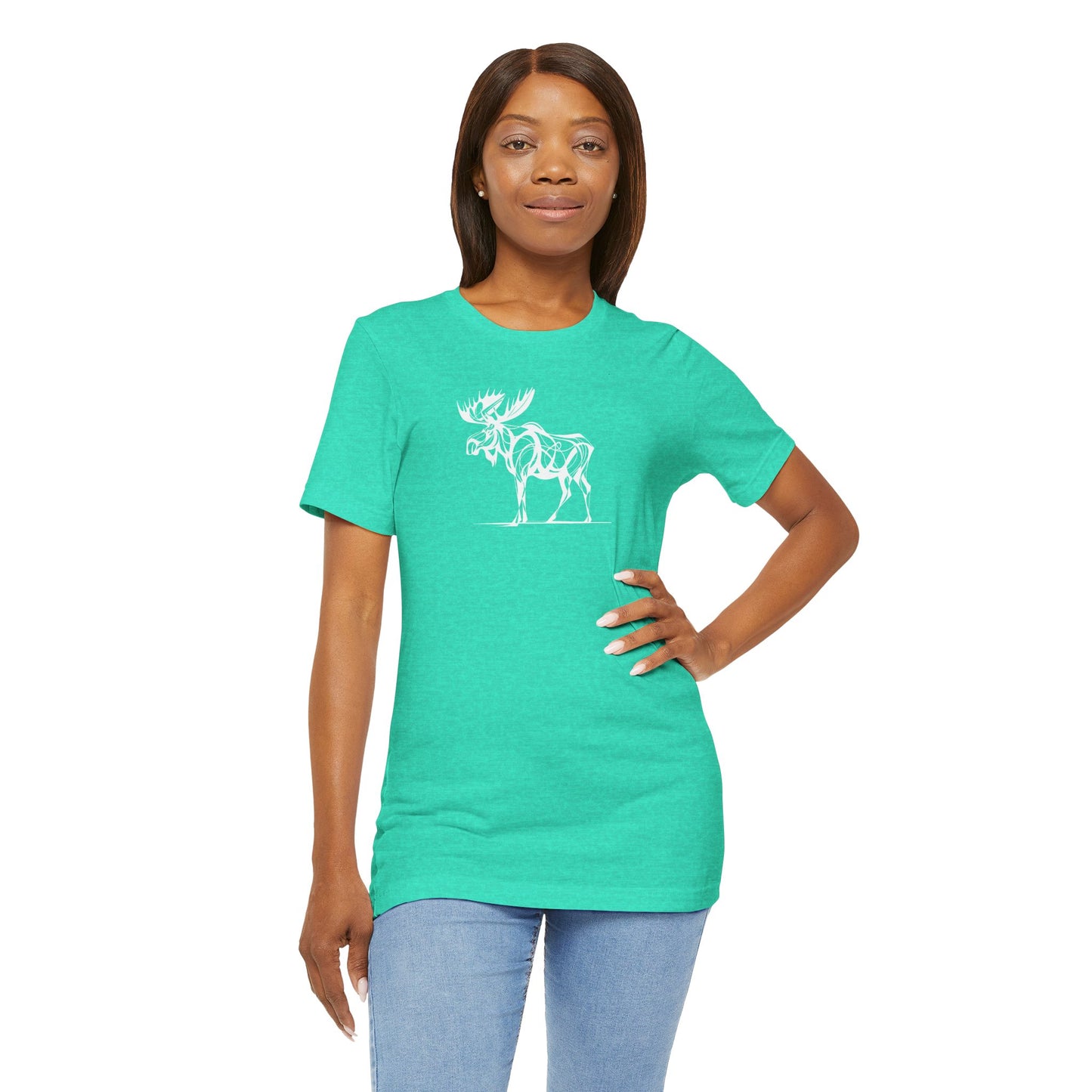 Moose Sketch-Style Line Art T-Shirt –Black Print– Wilderness Graphic Tee | Outdoor Adventure Shirt | Nature Lover Gift | Hiking & Camping Apparel