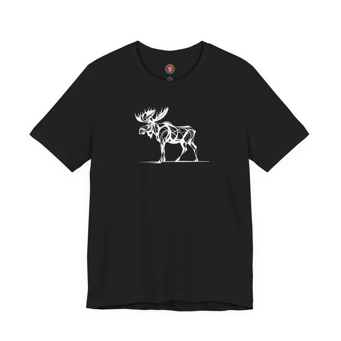 Moose Sketch-Style Line Art T-Shirt –Black Print– Wilderness Graphic Tee | Outdoor Adventure Shirt | Nature Lover Gift | Hiking & Camping Apparel