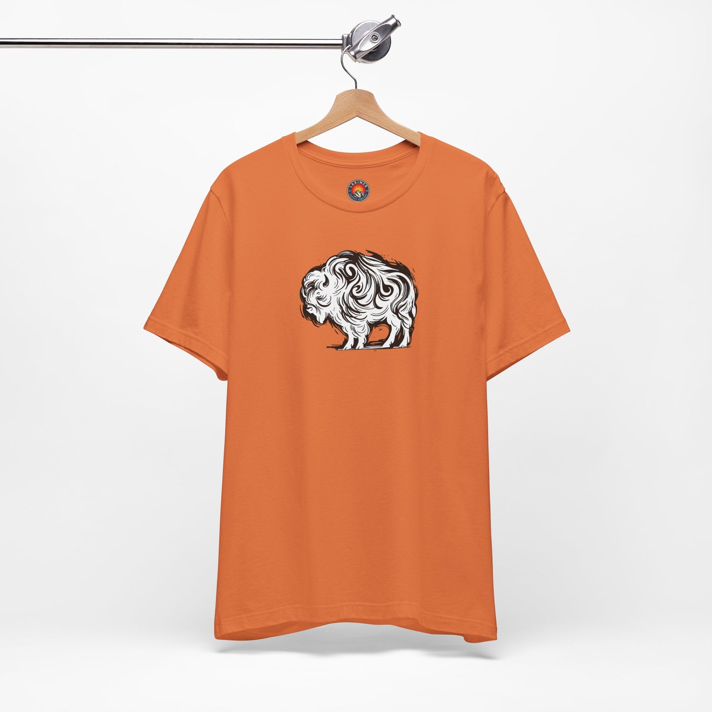 Buffalo Sketch Line Art T-Shirt –Black Print– Wilderness Graphic Tee | Outdoor Adventure Shirt | Nature Lover Gift | Hiking & Camping Apparel