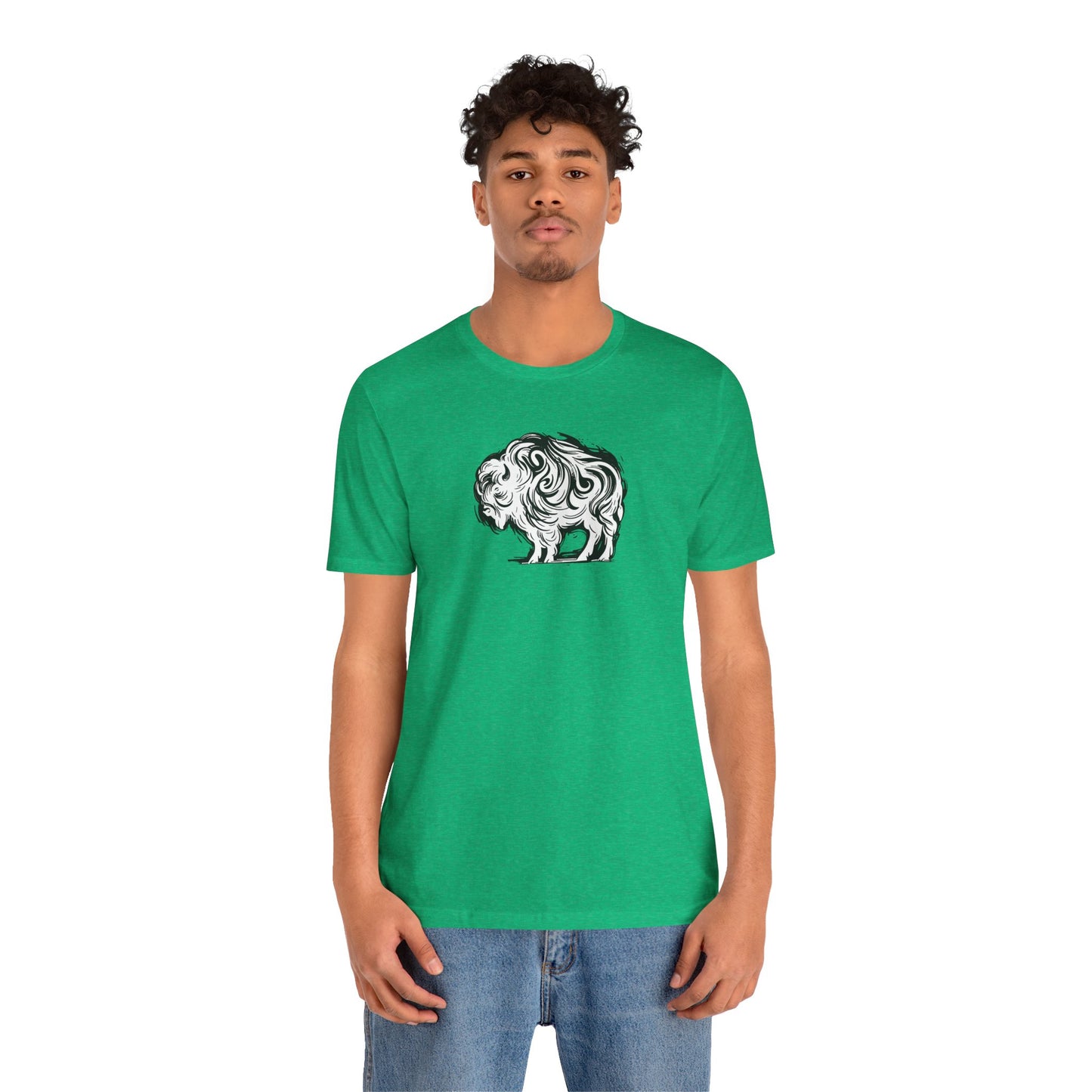Buffalo Sketch Line Art T-Shirt –Black Print– Wilderness Graphic Tee | Outdoor Adventure Shirt | Nature Lover Gift | Hiking & Camping Apparel