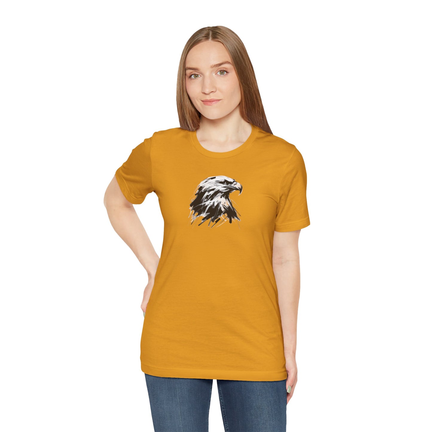 Bald Eagle Head Sketch-Style Line Art T-Shirt –Black Print– Wilderness Graphic Tee | Outdoor Adventure Shirt | Nature Lover Gift | Hiking & Camping Apparel