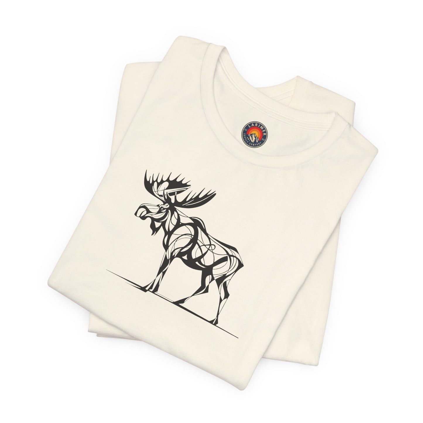 Moose Sketch Line Art T-Shirt – Black Print – Wilderness Graphic Tee | Outdoor Adventure Shirt | Nature Lover Gift | Hiking & Camping Apparel