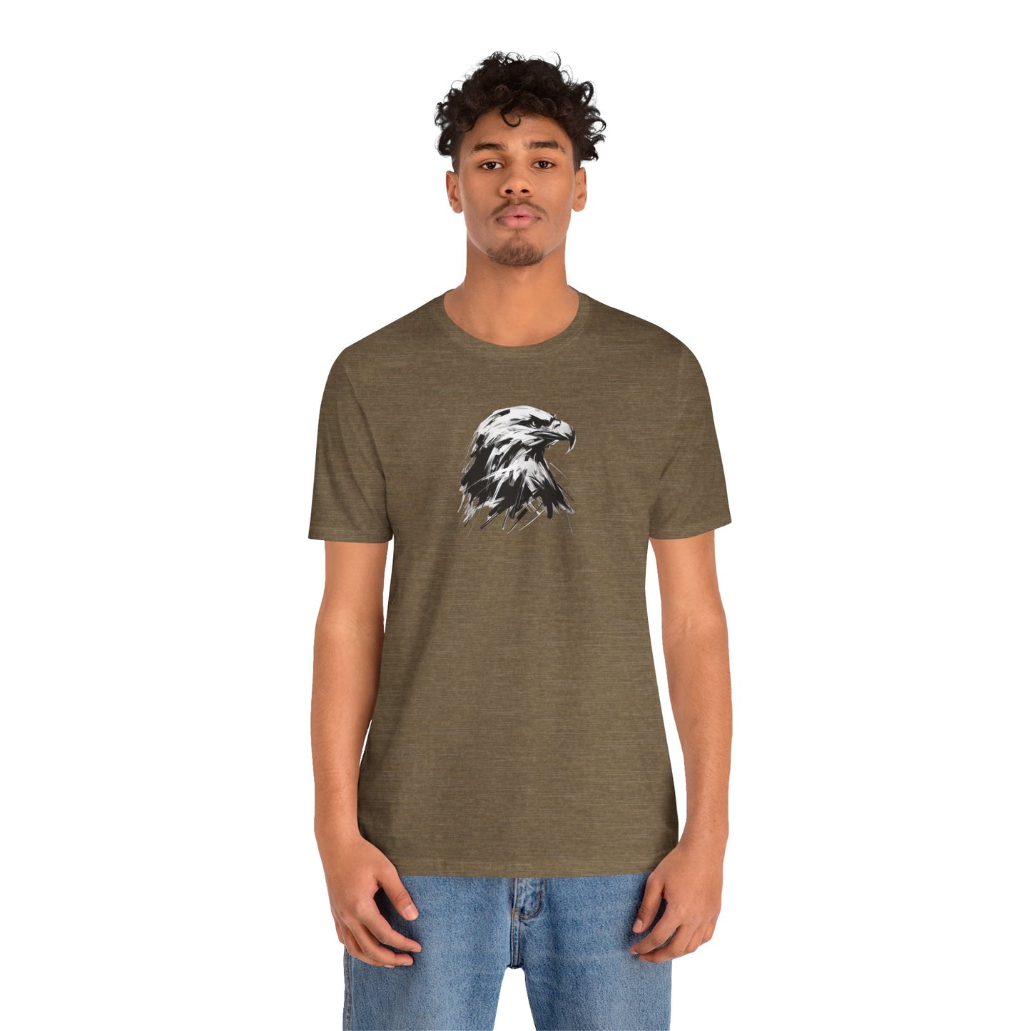 Bald Eagle Head Sketch-Style Line Art T-Shirt –Black Print– Wilderness Graphic Tee | Outdoor Adventure Shirt | Nature Lover Gift | Hiking & Camping Apparel