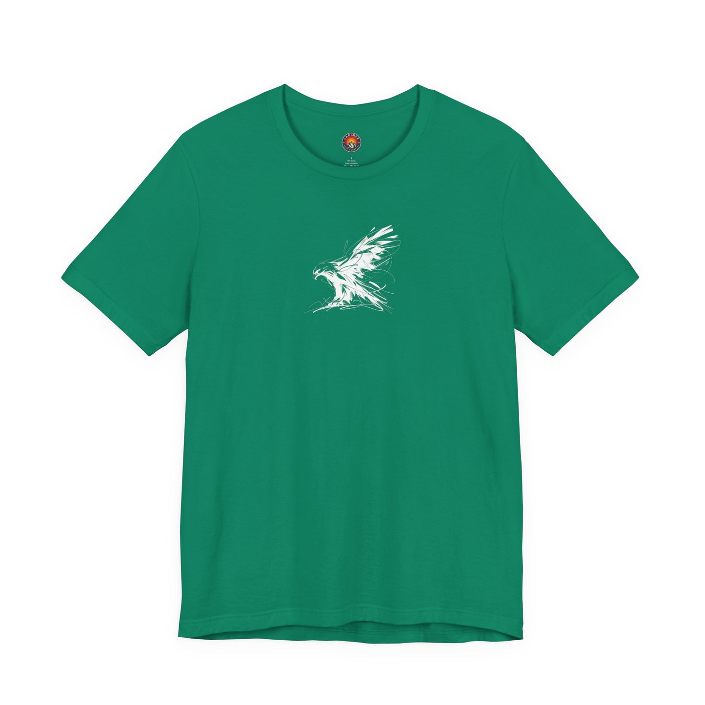 Flying Eagle Sketch Line Art T-Shirt –White Print– Wilderness Graphic Tee | Outdoor Adventure Shirt | Nature Lover Gift | Hiking & Camping Apparel