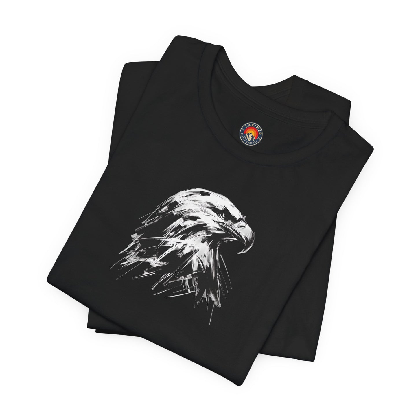 Bald Eagle Head Sketch-Style Line Art T-Shirt –Black Print– Wilderness Graphic Tee | Outdoor Adventure Shirt | Nature Lover Gift | Hiking & Camping Apparel
