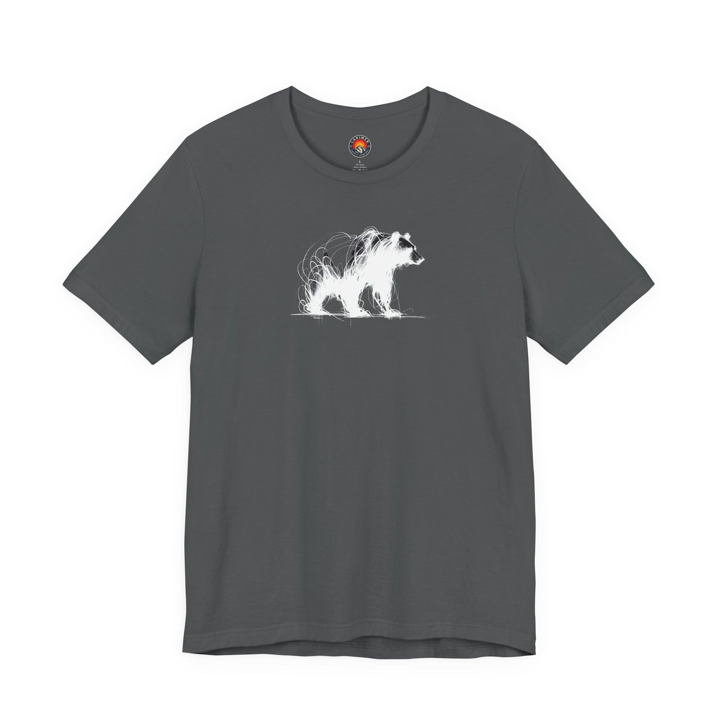 Bear Sketch Line Art T-Shirt – White Print – Wilderness Graphic Tee | Outdoor Adventure Shirt | Nature Lover Gift | Hiking & Camping Apparel