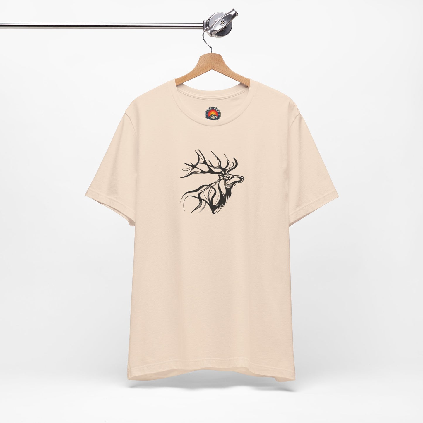 Elk Sketch Line Art T-Shirt – Black Print – Wilderness Graphic Tee | Outdoor Adventure Shirt | Nature Lover Gift | Hiking & Camping Apparel