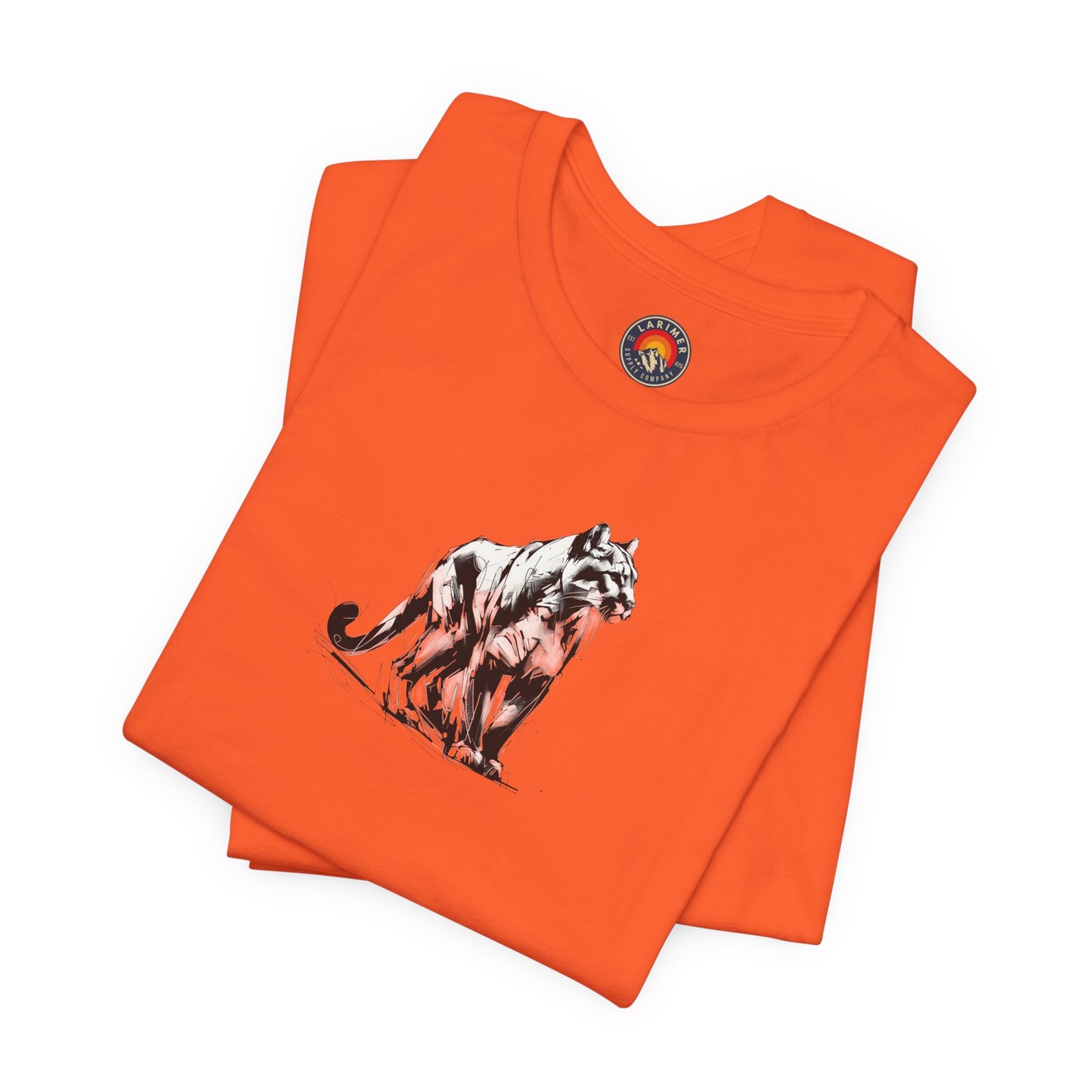 Mountain Lion Sketch Line Art T-Shirt – Black Print – Wilderness Graphic Tee | Outdoor Adventure Shirt | Nature Lover Gift | Hiking & Camping Apparel