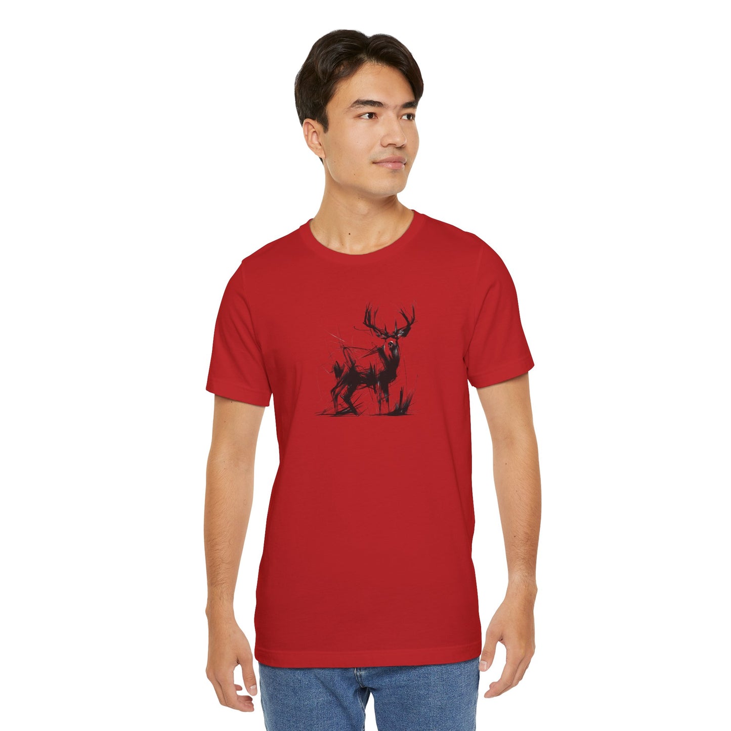 Mule Deer Sketch-Style Line Art T-Shirt –Black Print– Wilderness Graphic Tee | Outdoor Adventure Shirt | Nature Lover Gift | Hiking & Camping Apparel