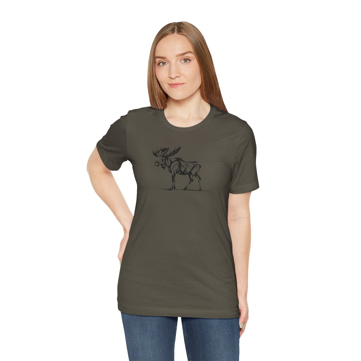 Moose Sketch Line Art T-Shirt – Black Print – Wilderness Graphic Tee | Outdoor Adventure Shirt | Nature Lover Gift | Hiking & Camping Apparel