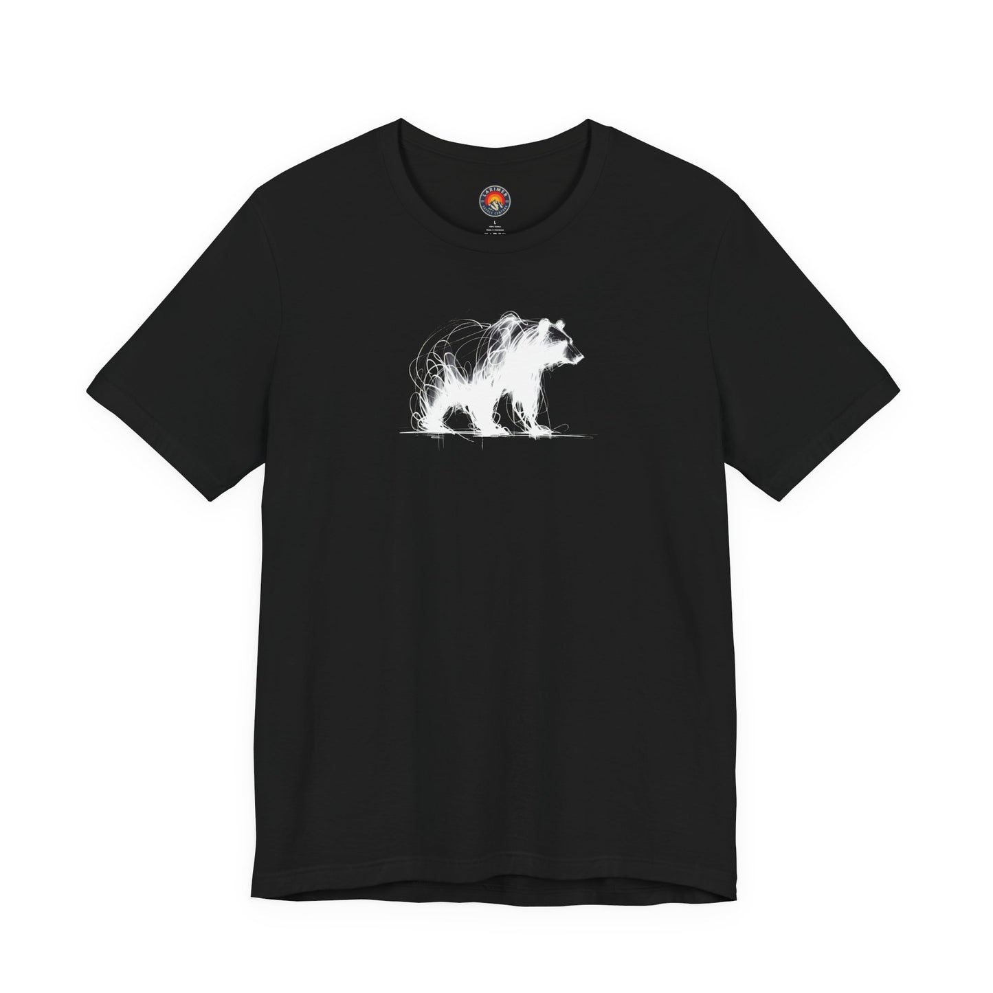 Bear Sketch Line Art T-Shirt – White Print – Wilderness Graphic Tee | Outdoor Adventure Shirt | Nature Lover Gift | Hiking & Camping Apparel