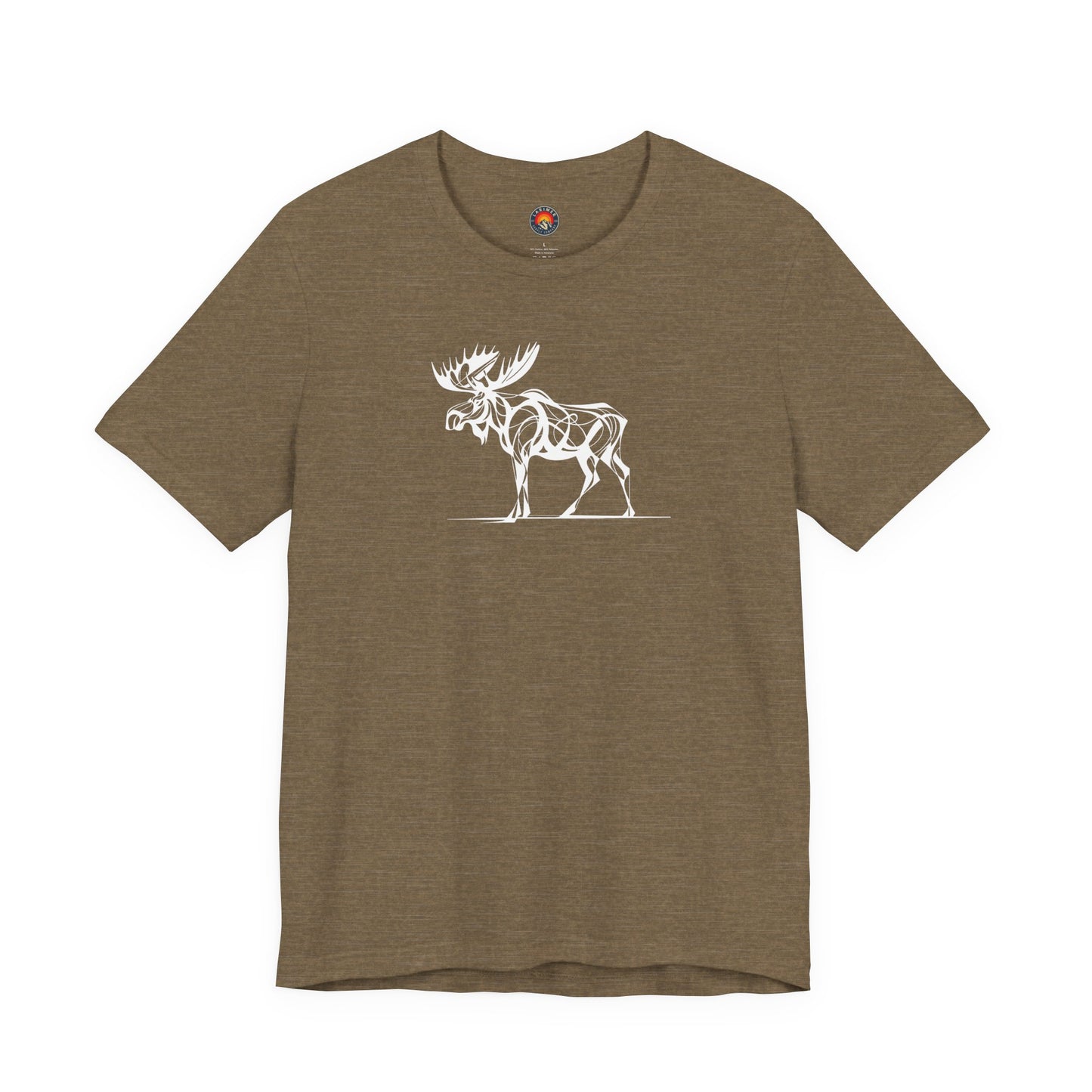 Moose Sketch-Style Line Art T-Shirt –Black Print– Wilderness Graphic Tee | Outdoor Adventure Shirt | Nature Lover Gift | Hiking & Camping Apparel