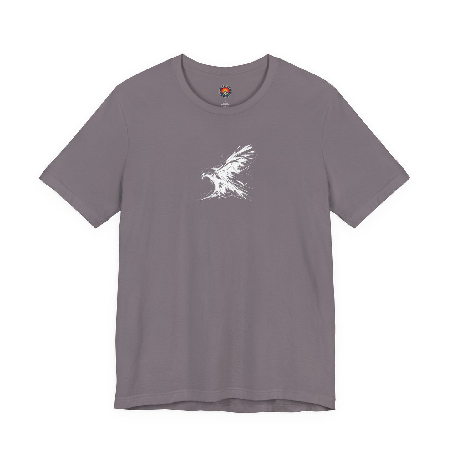 Flying Eagle Sketch Line Art T-Shirt –White Print– Wilderness Graphic Tee | Outdoor Adventure Shirt | Nature Lover Gift | Hiking & Camping Apparel