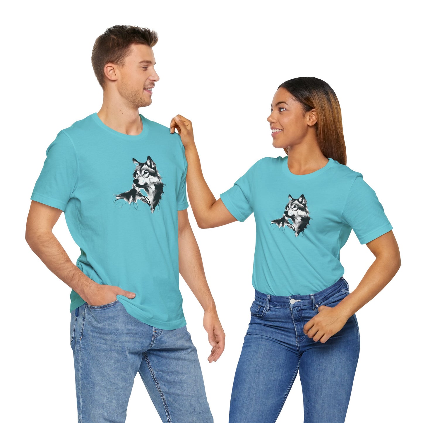 Wolf Sketch-Style Line Art T-Shirt –Black Print– Wilderness Graphic Tee | Outdoor Adventure Shirt | Nature Lover Gift | Hiking & Camping Apparel