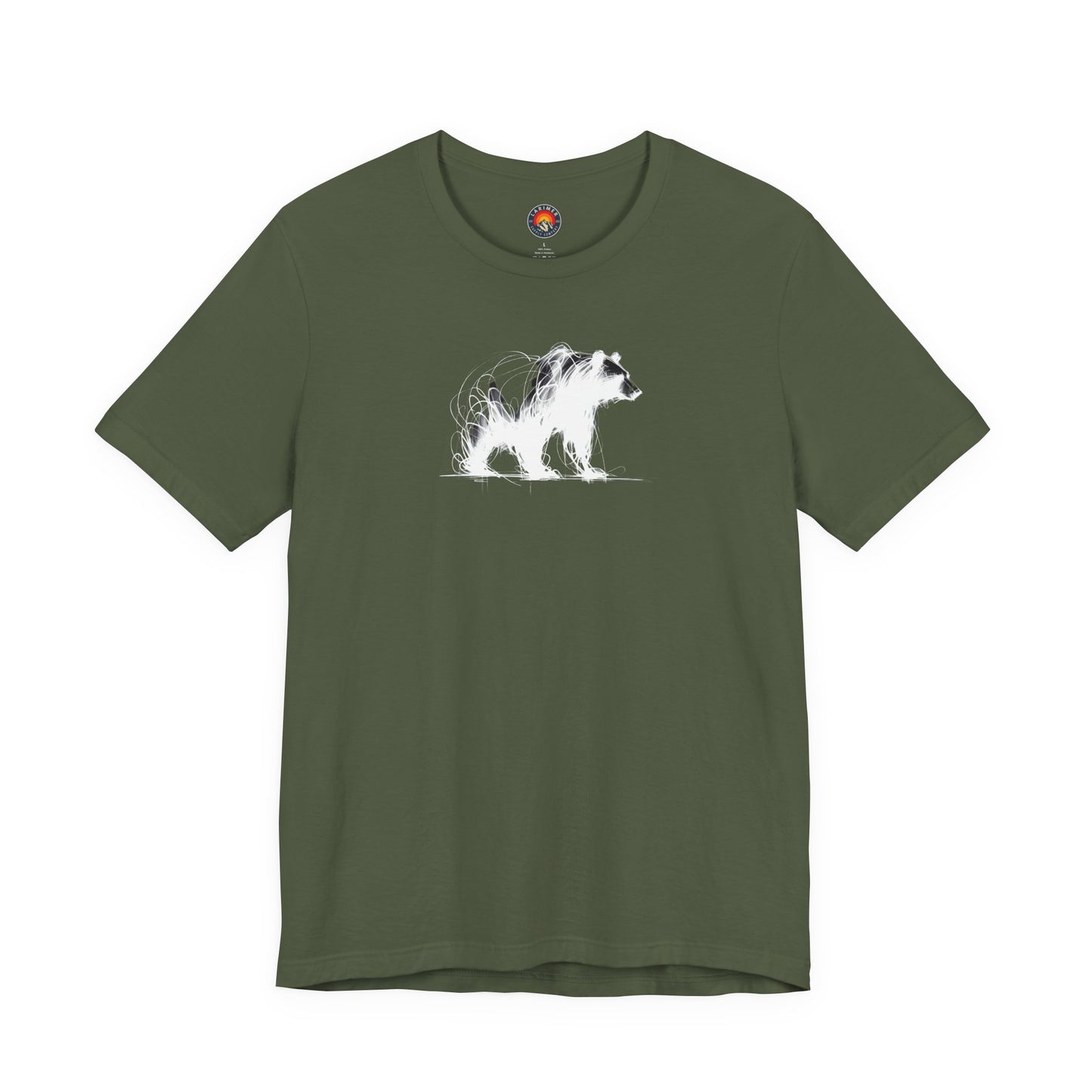 Bear Sketch Line Art T-Shirt – White Print – Wilderness Graphic Tee | Outdoor Adventure Shirt | Nature Lover Gift | Hiking & Camping Apparel