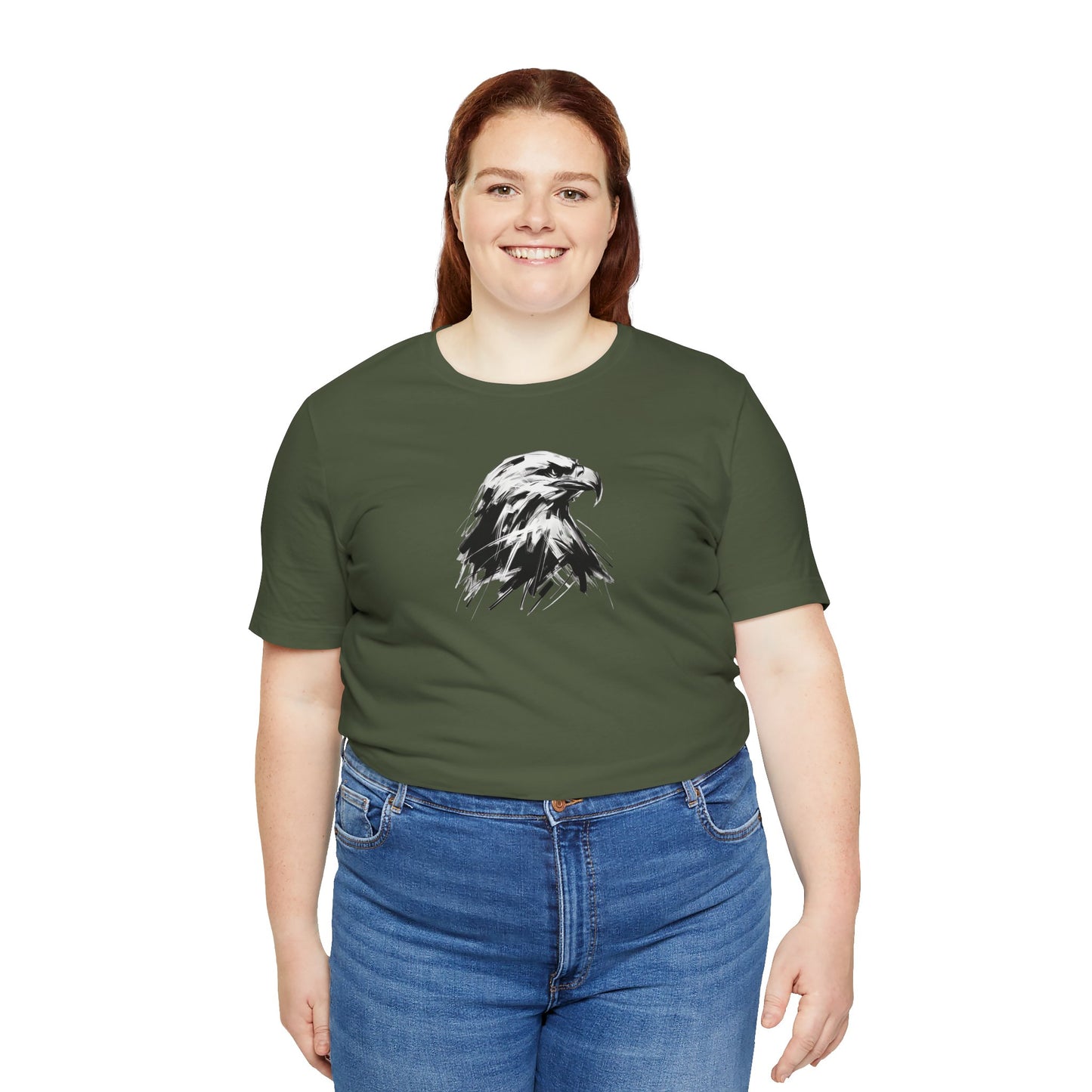 Bald Eagle Head Sketch-Style Line Art T-Shirt –Black Print– Wilderness Graphic Tee | Outdoor Adventure Shirt | Nature Lover Gift | Hiking & Camping Apparel