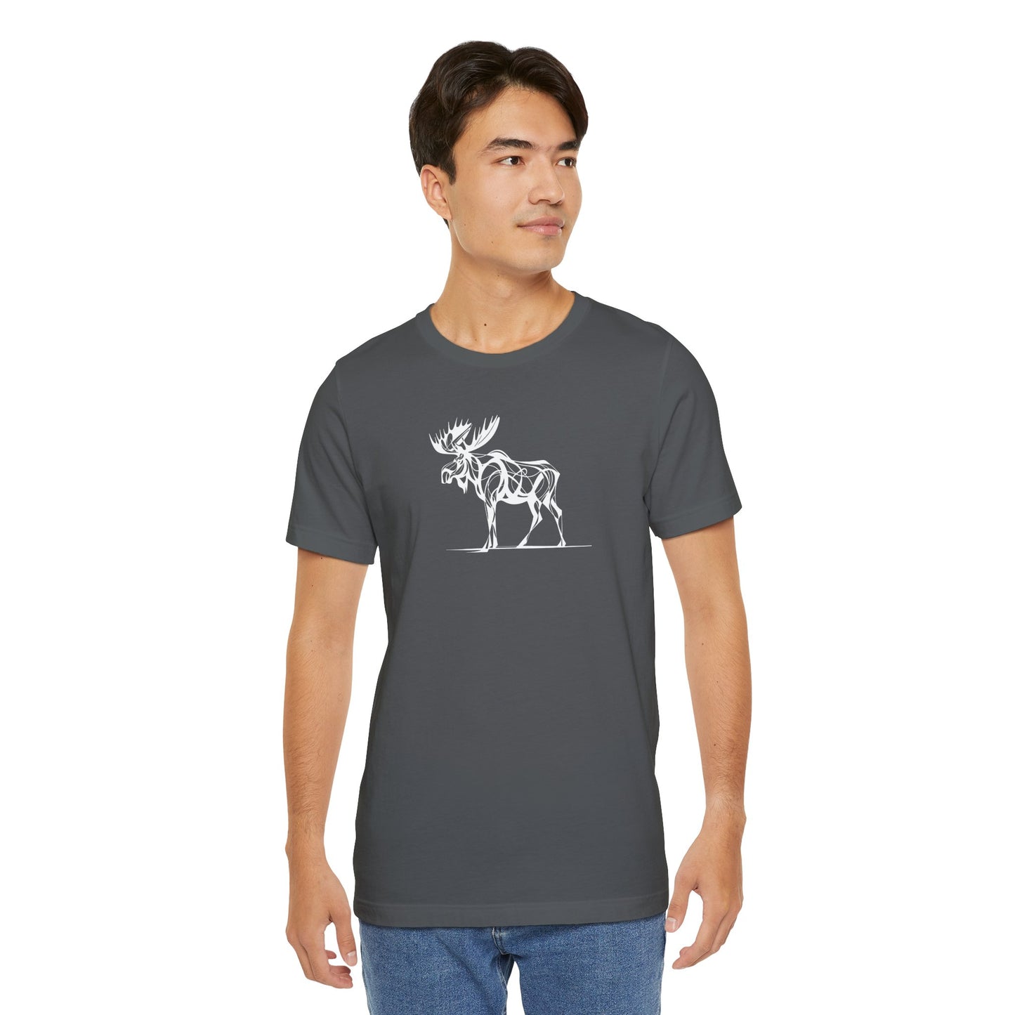 Moose Sketch-Style Line Art T-Shirt –Black Print– Wilderness Graphic Tee | Outdoor Adventure Shirt | Nature Lover Gift | Hiking & Camping Apparel