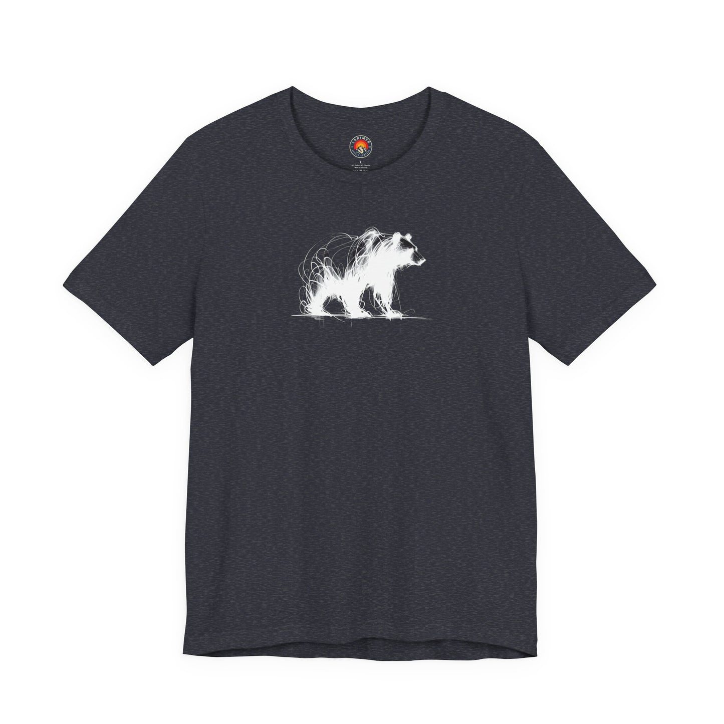Bear Sketch Line Art T-Shirt – White Print – Wilderness Graphic Tee | Outdoor Adventure Shirt | Nature Lover Gift | Hiking & Camping Apparel