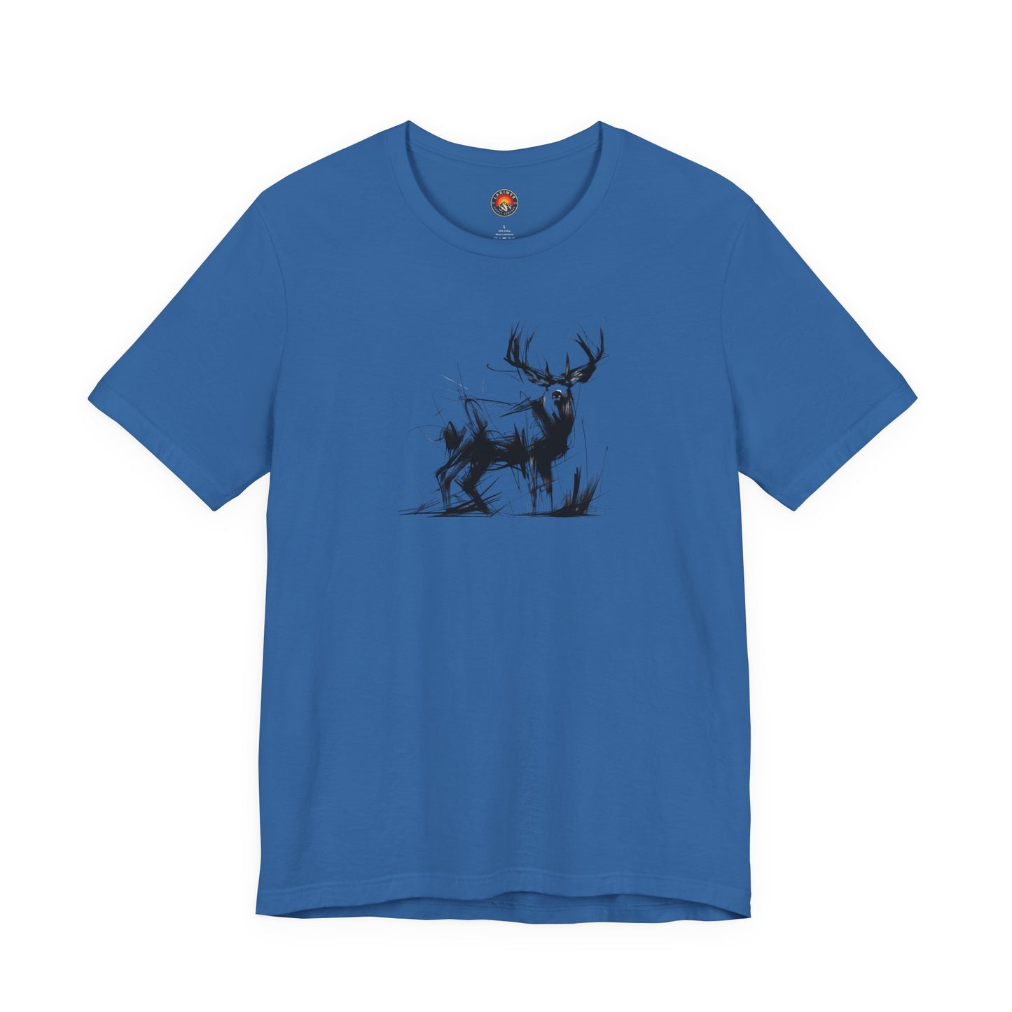 Mule Deer Sketch-Style Line Art T-Shirt –Black Print– Wilderness Graphic Tee | Outdoor Adventure Shirt | Nature Lover Gift | Hiking & Camping Apparel