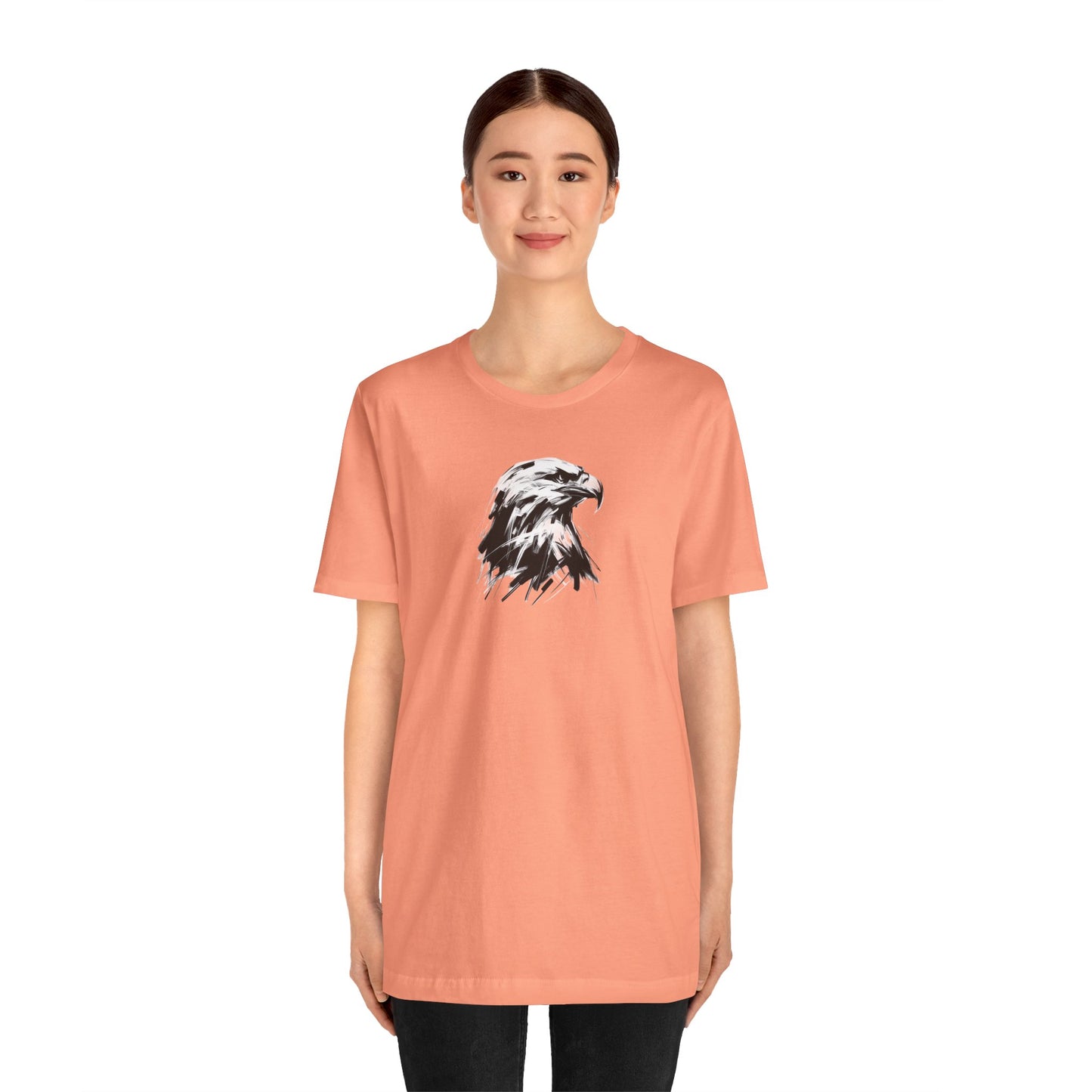 Bald Eagle Head Sketch-Style Line Art T-Shirt –Black Print– Wilderness Graphic Tee | Outdoor Adventure Shirt | Nature Lover Gift | Hiking & Camping Apparel